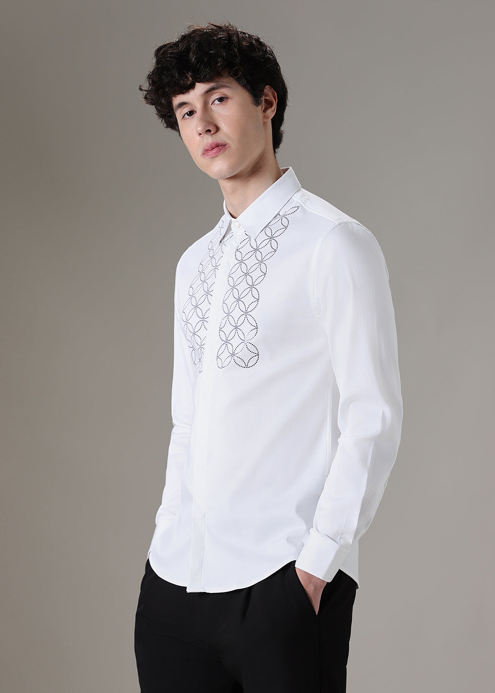 Concentric White Designer Shirt