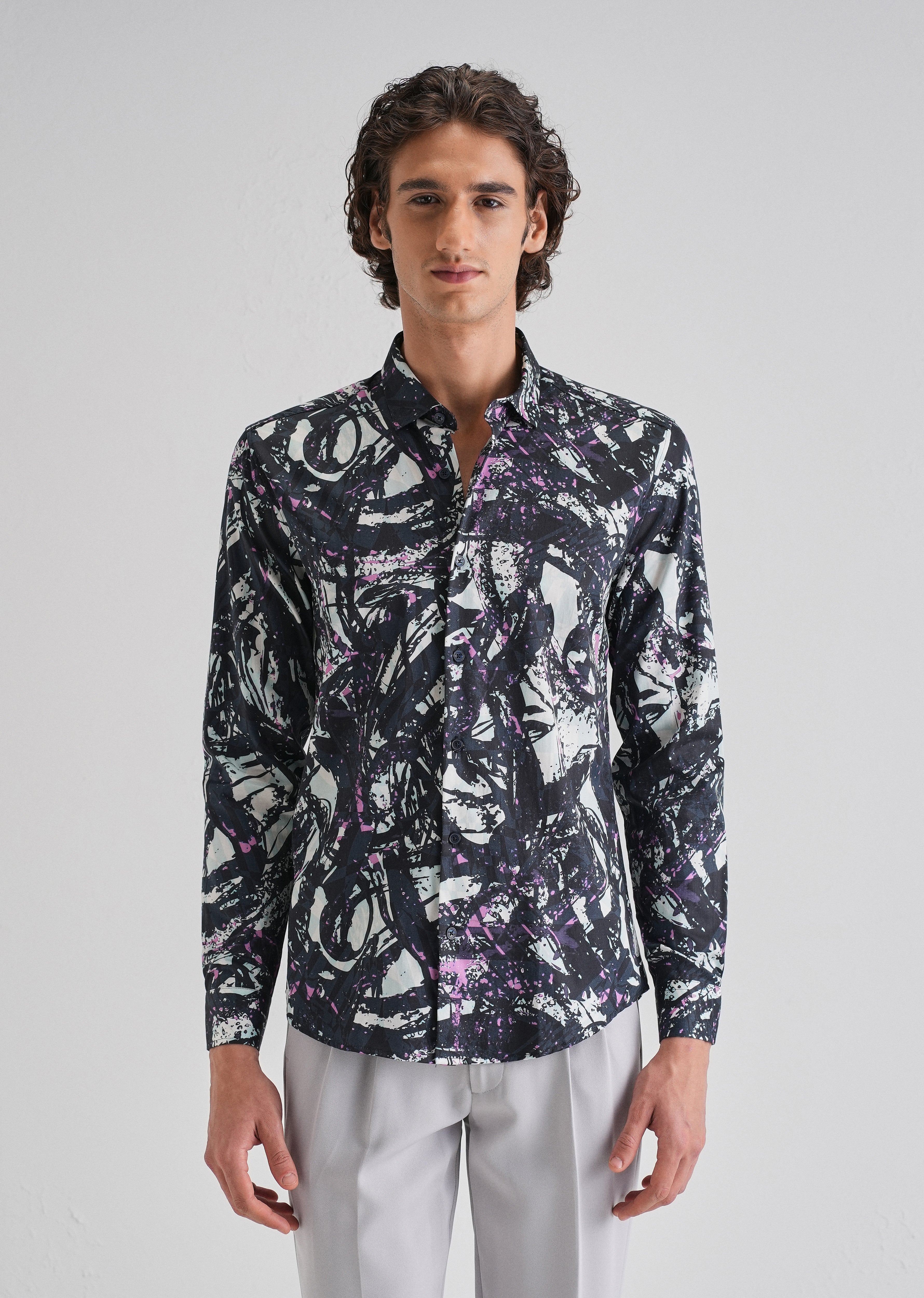 Contempory Marble Printed Shirt