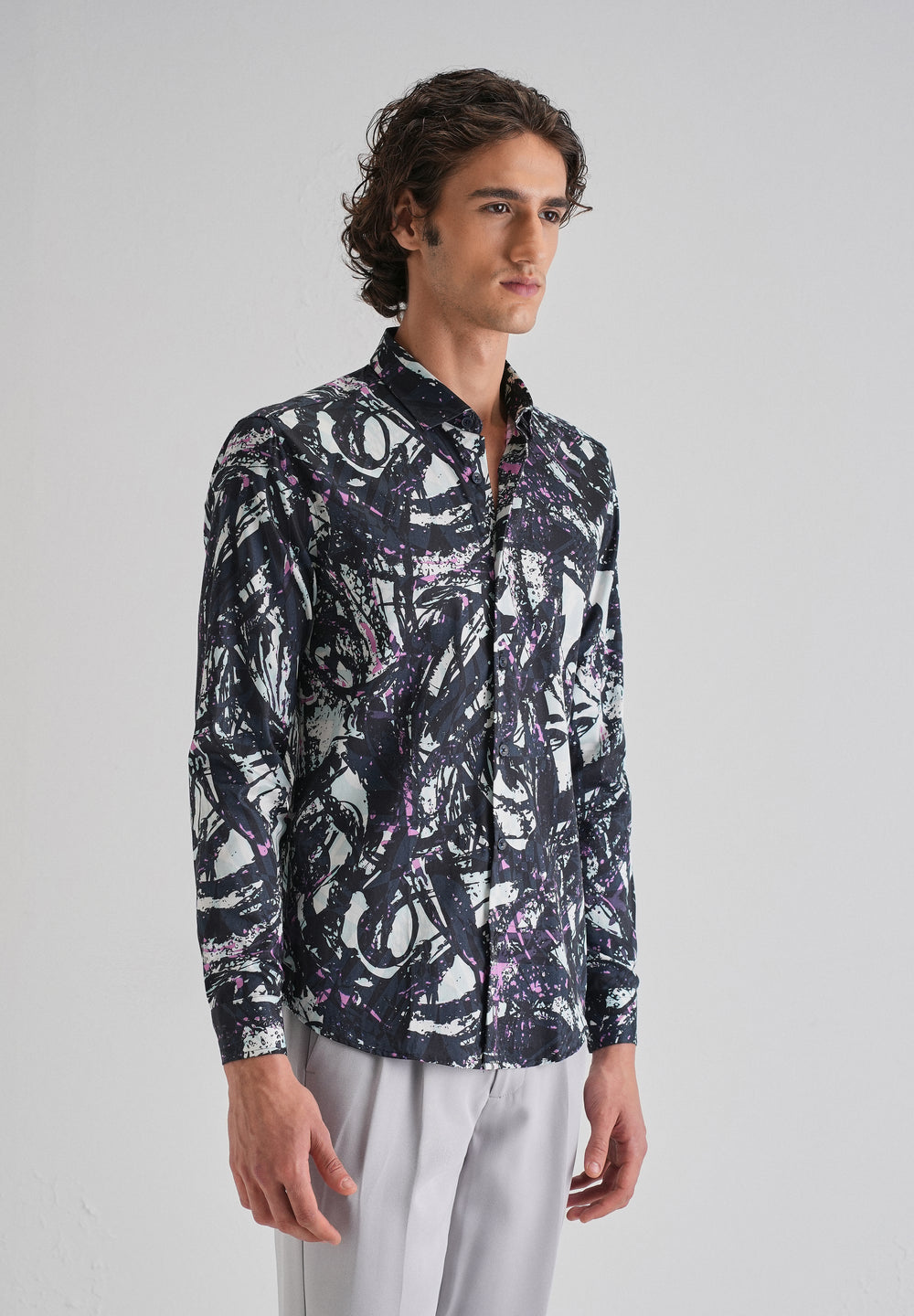 Contempory Marble Printed Shirt
