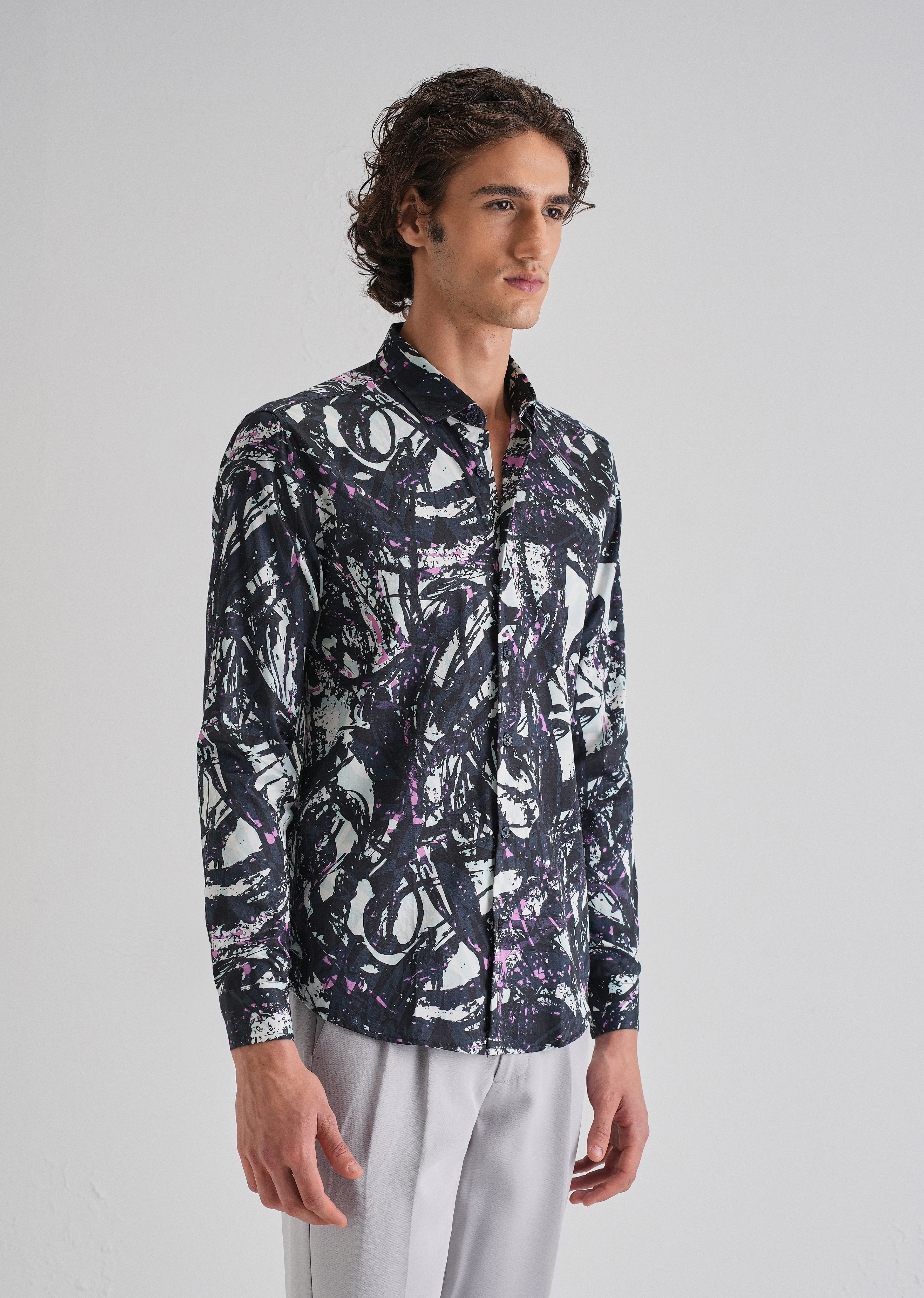 Contempory Marble Printed Shirt