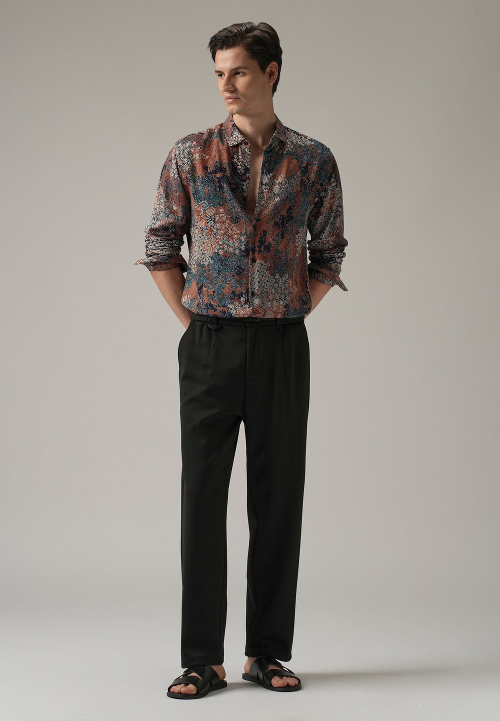 Coral Camo Print Feather Shirt