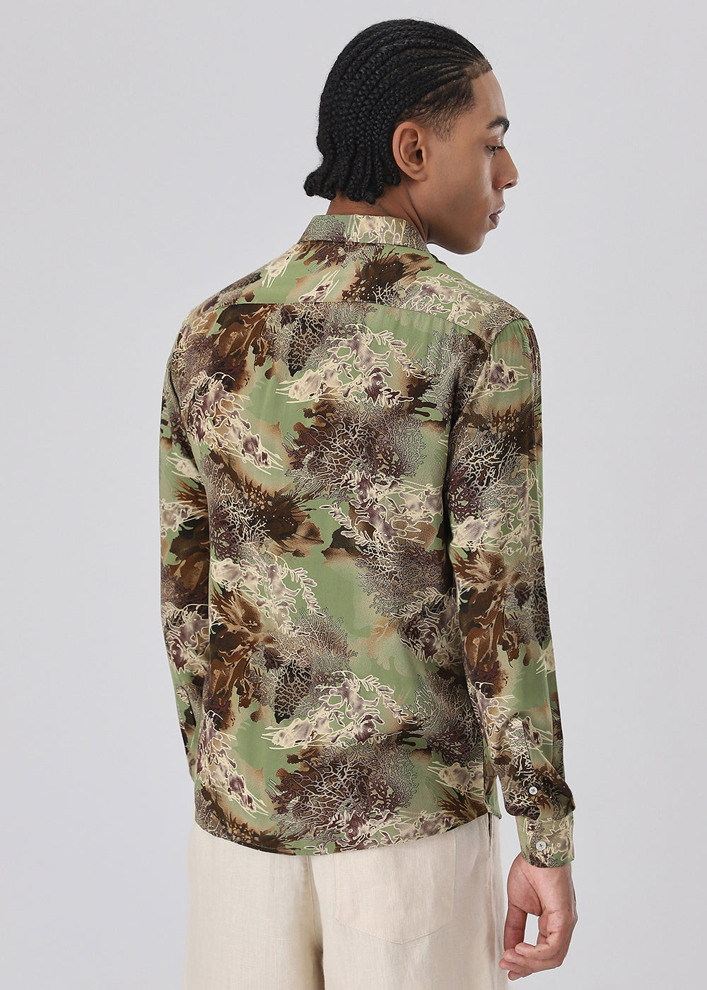 Coral Oasis Fern Feather shirt