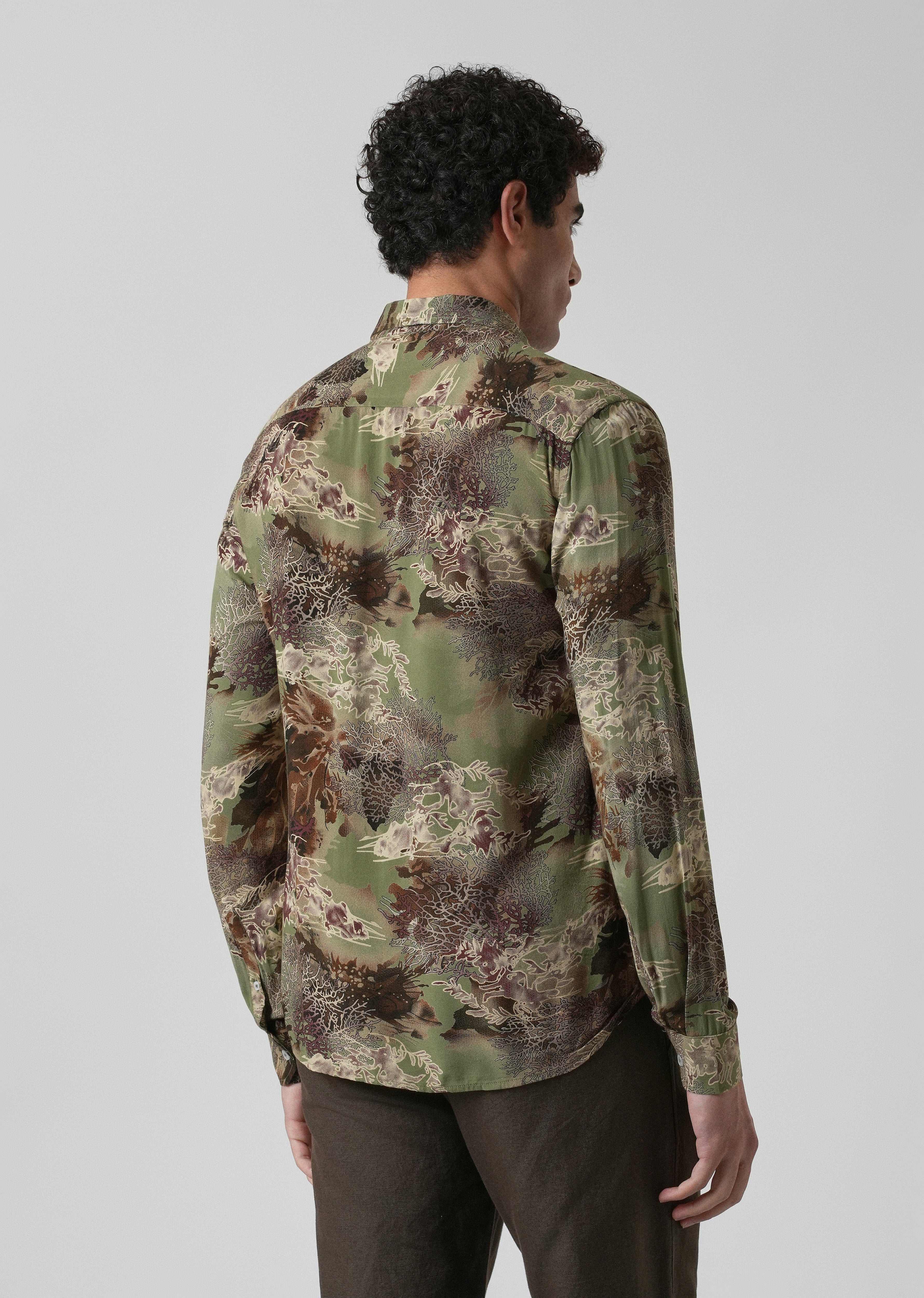 Coral Oasis Fern Feather shirt