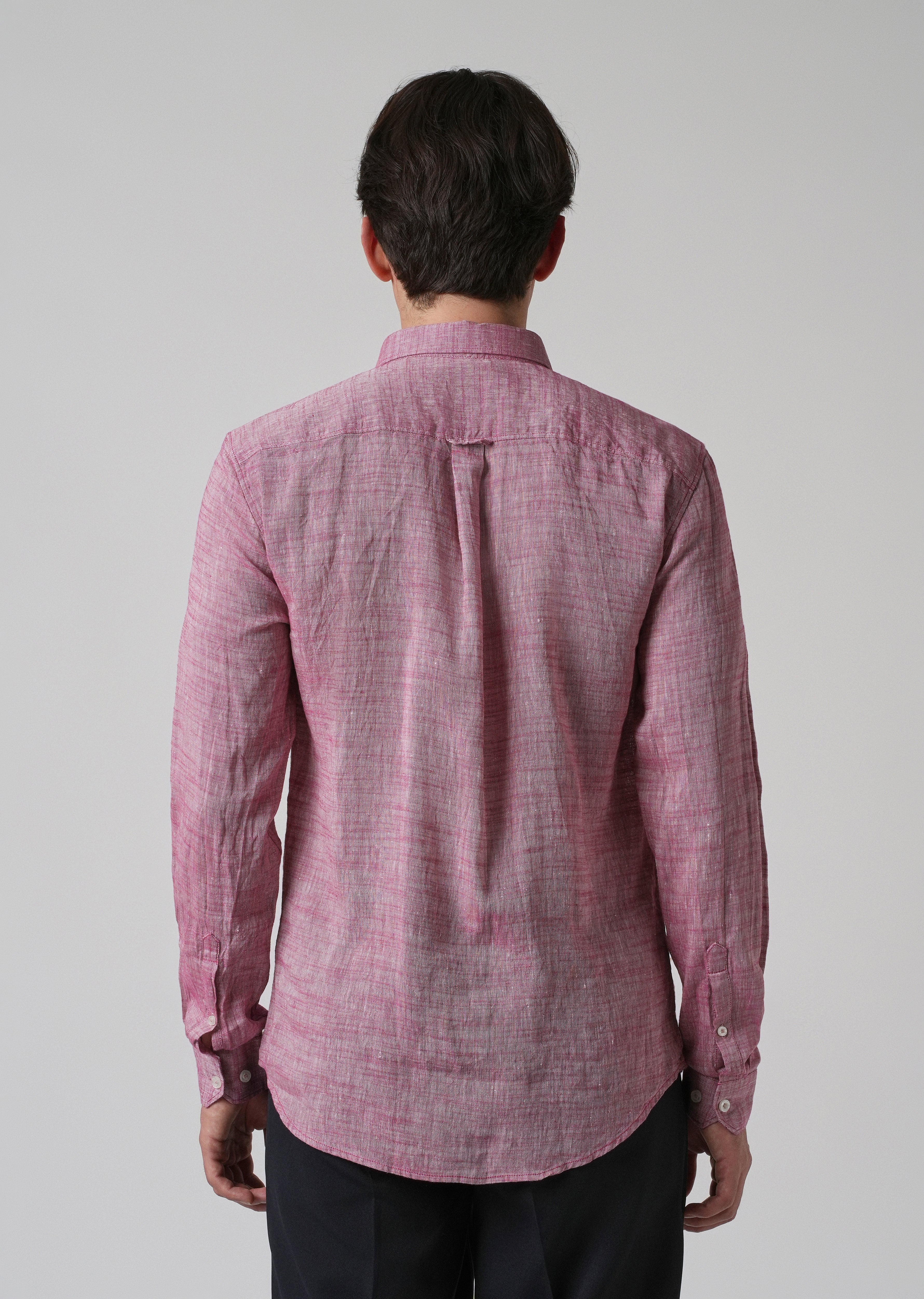 100% Pure Linen Coral Pink Shirt