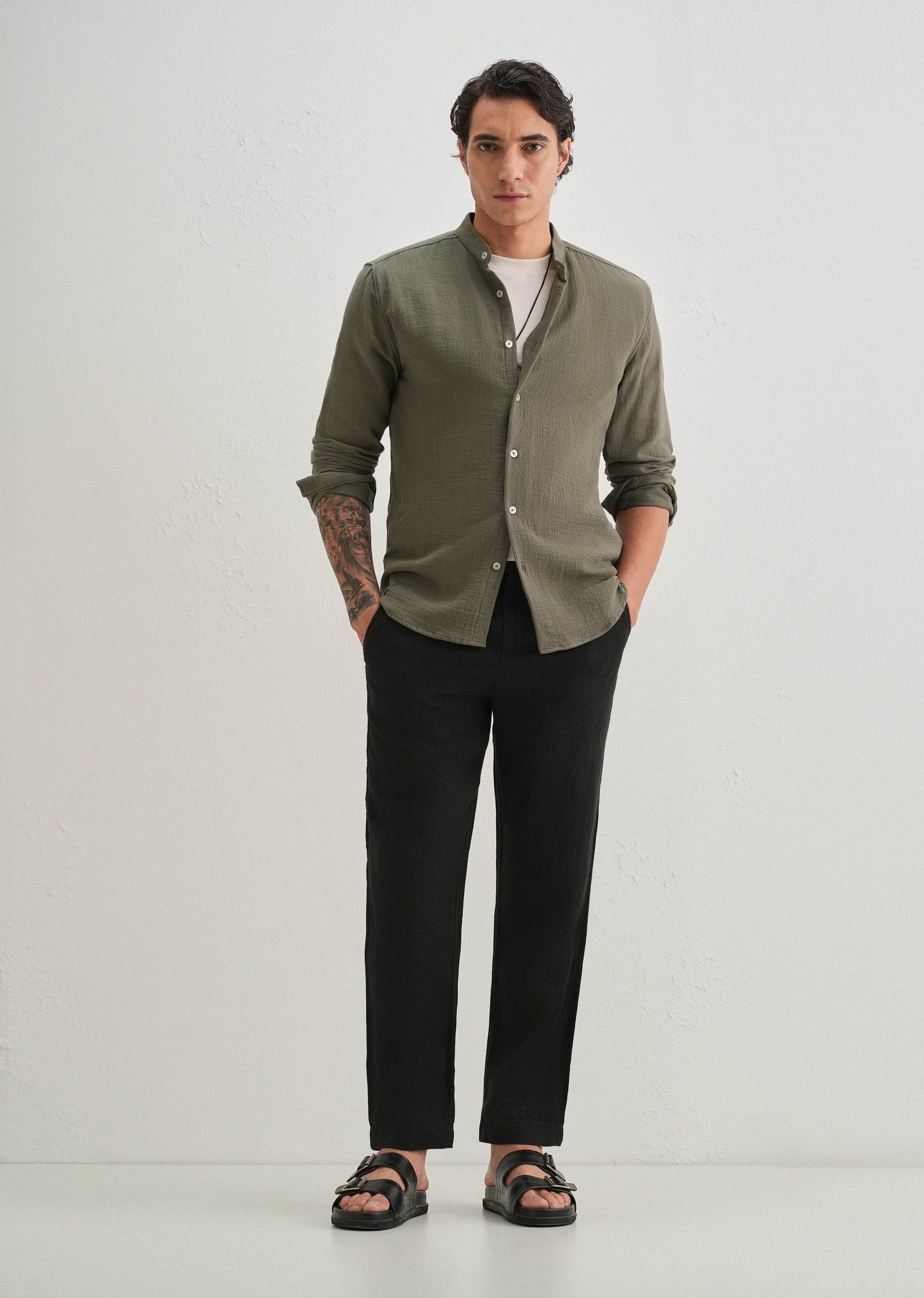 Cosmic Black Linen Pant