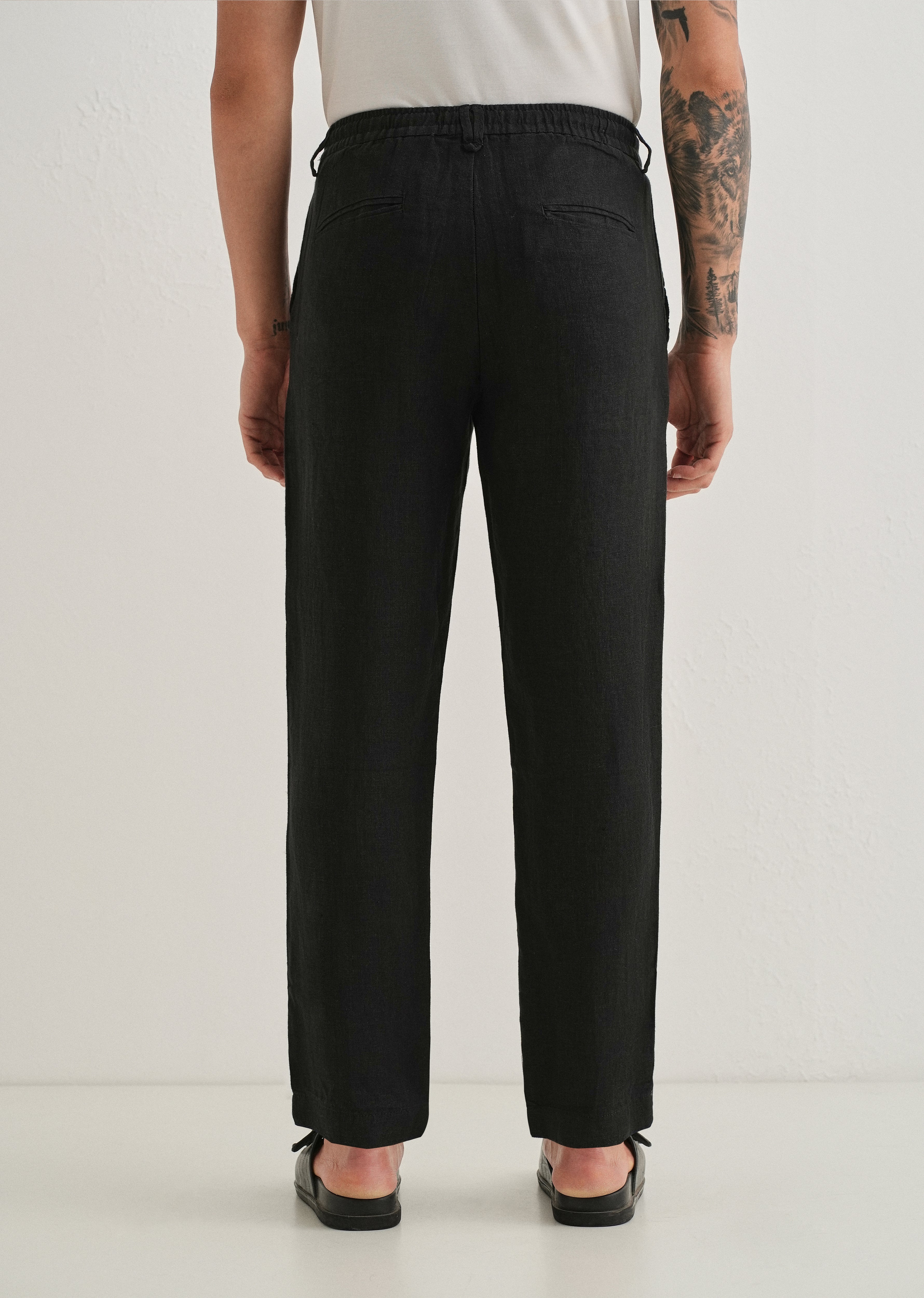 Cosmic Black Linen Pant