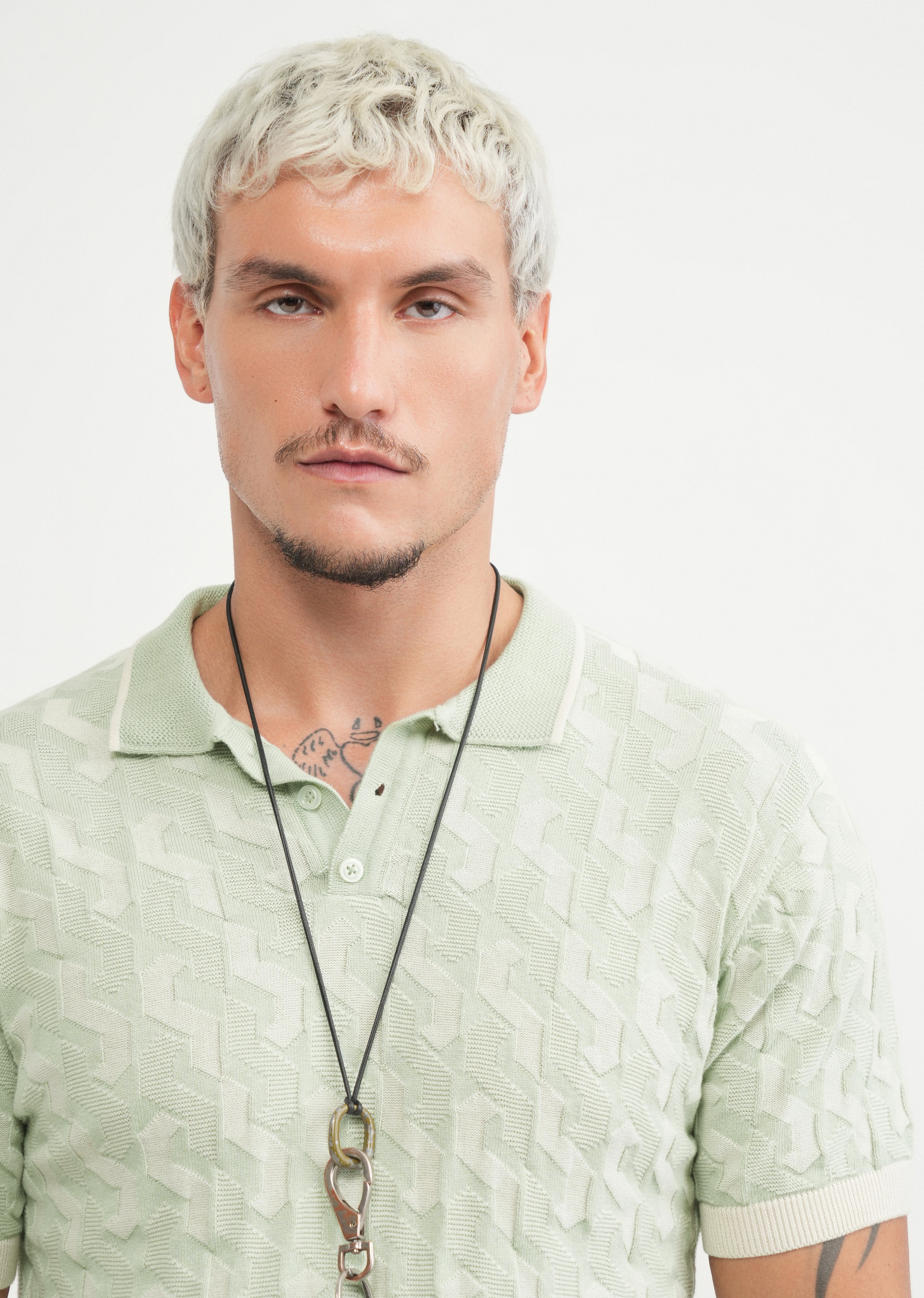Cotton Light Teal Knitted Polo