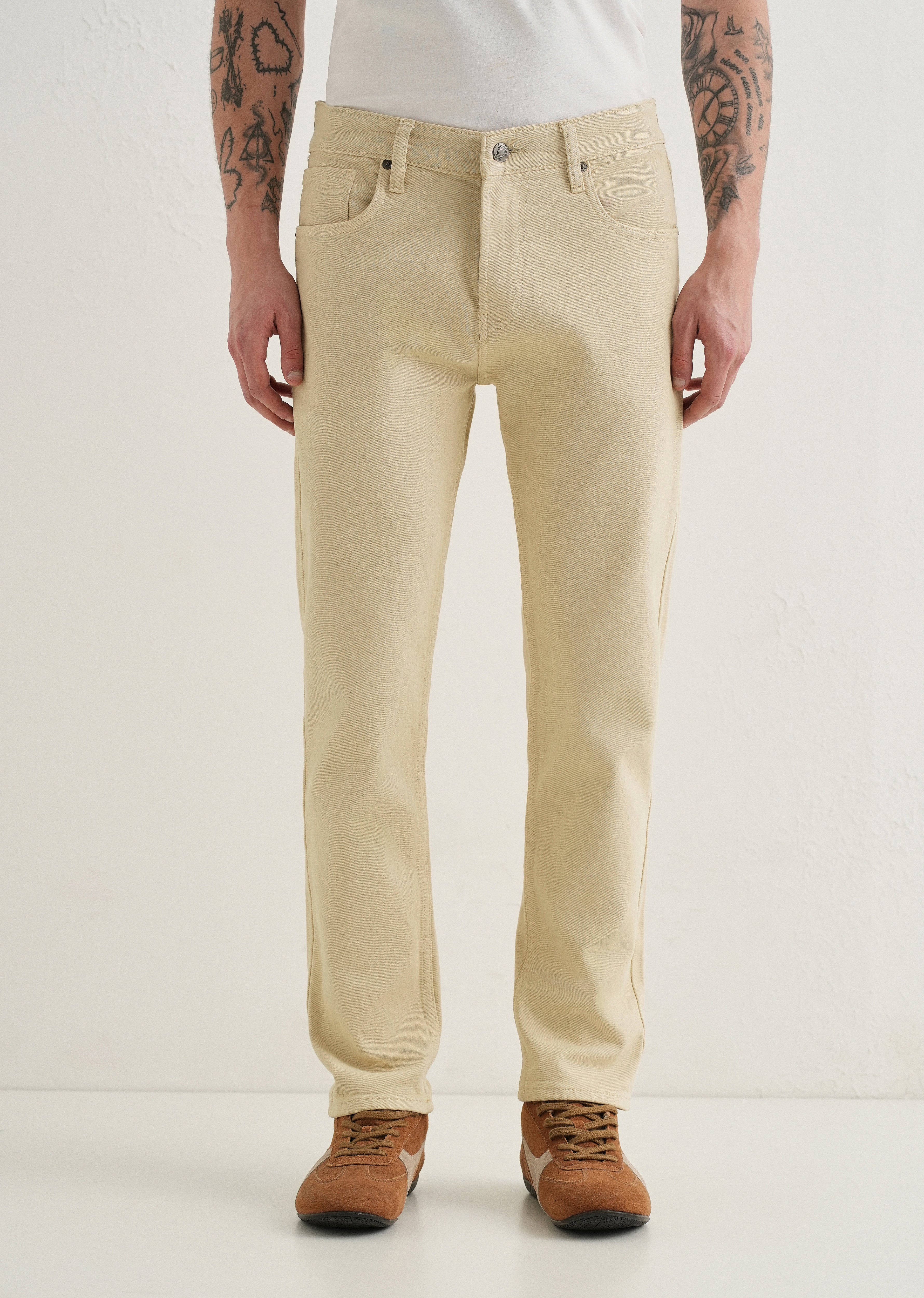 Cream Ankle Slim Fit Denim