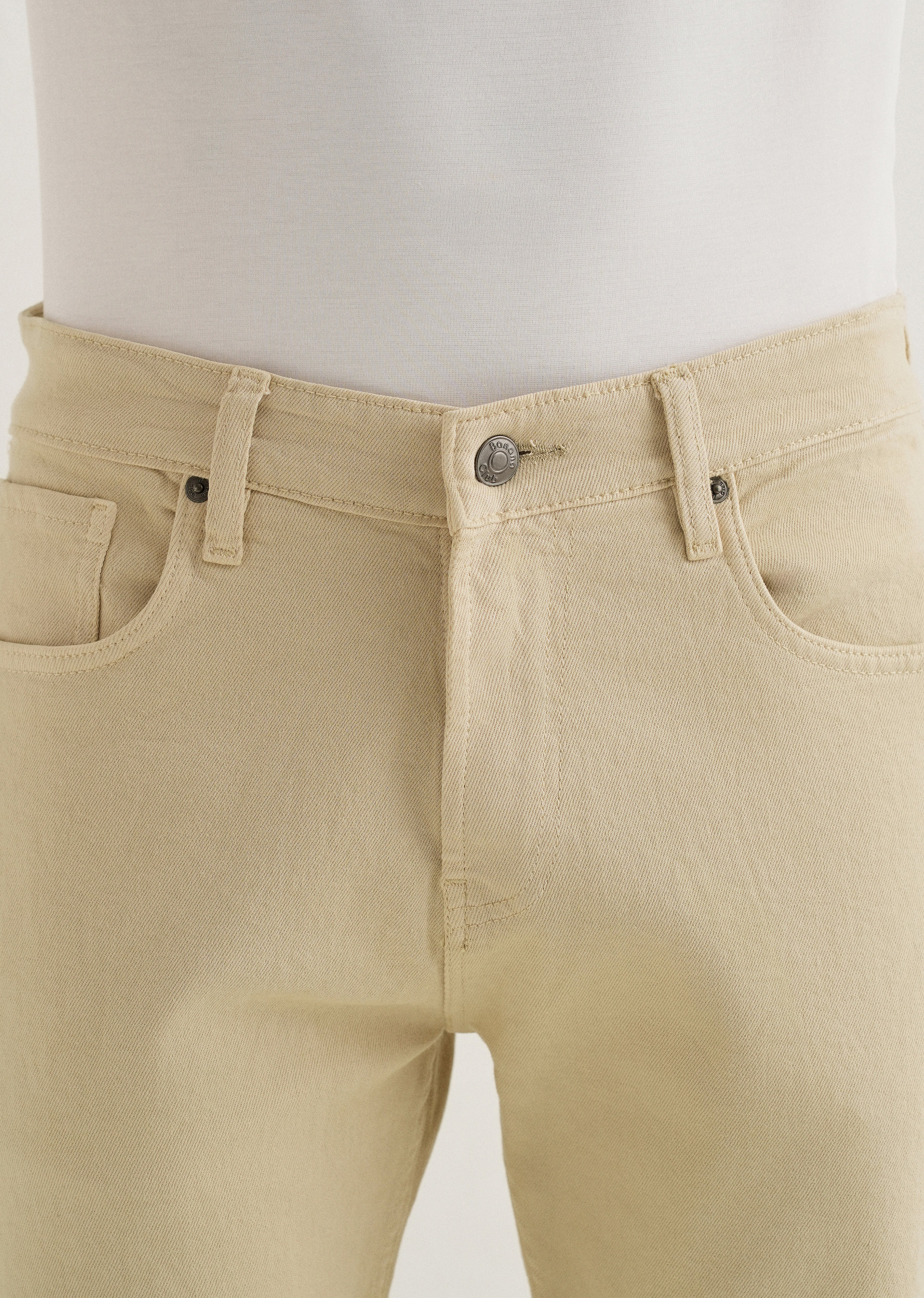 Cream Ankle Slim Fit Denim