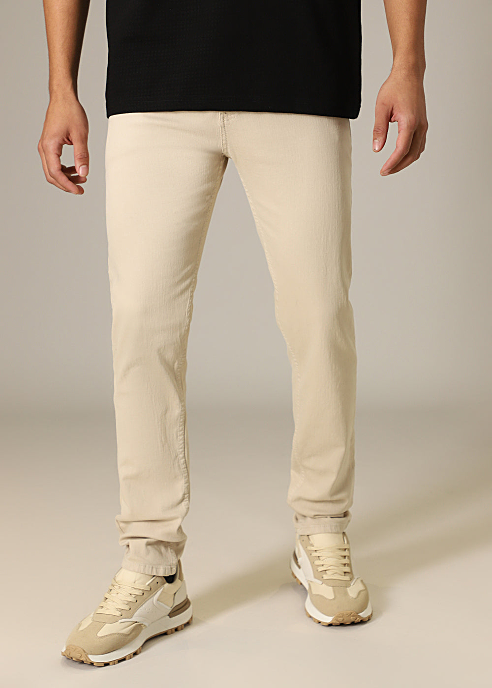Cream Ankle Slim Fit Jeans - Main Image