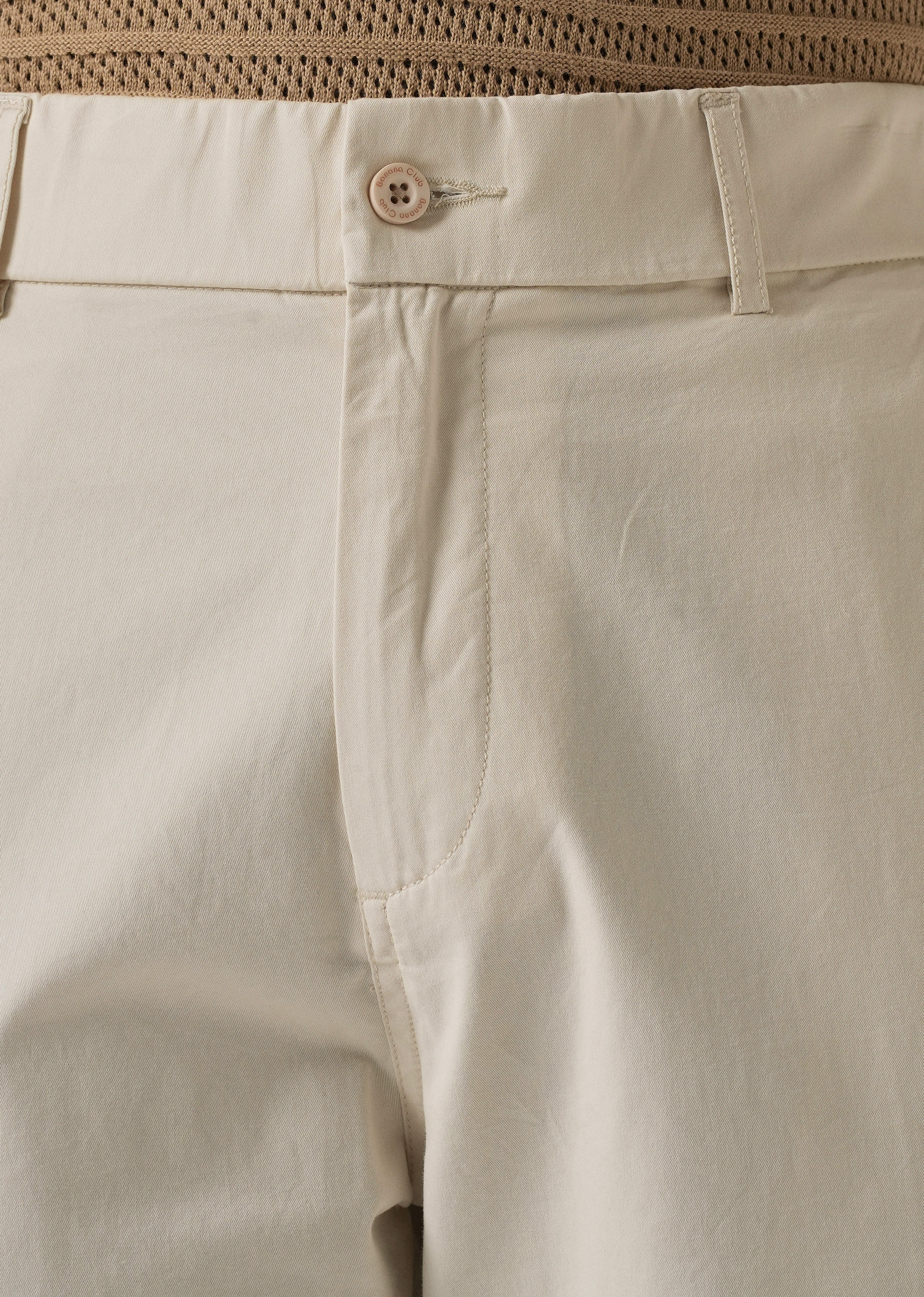 Baggy Fit Cream Chinos