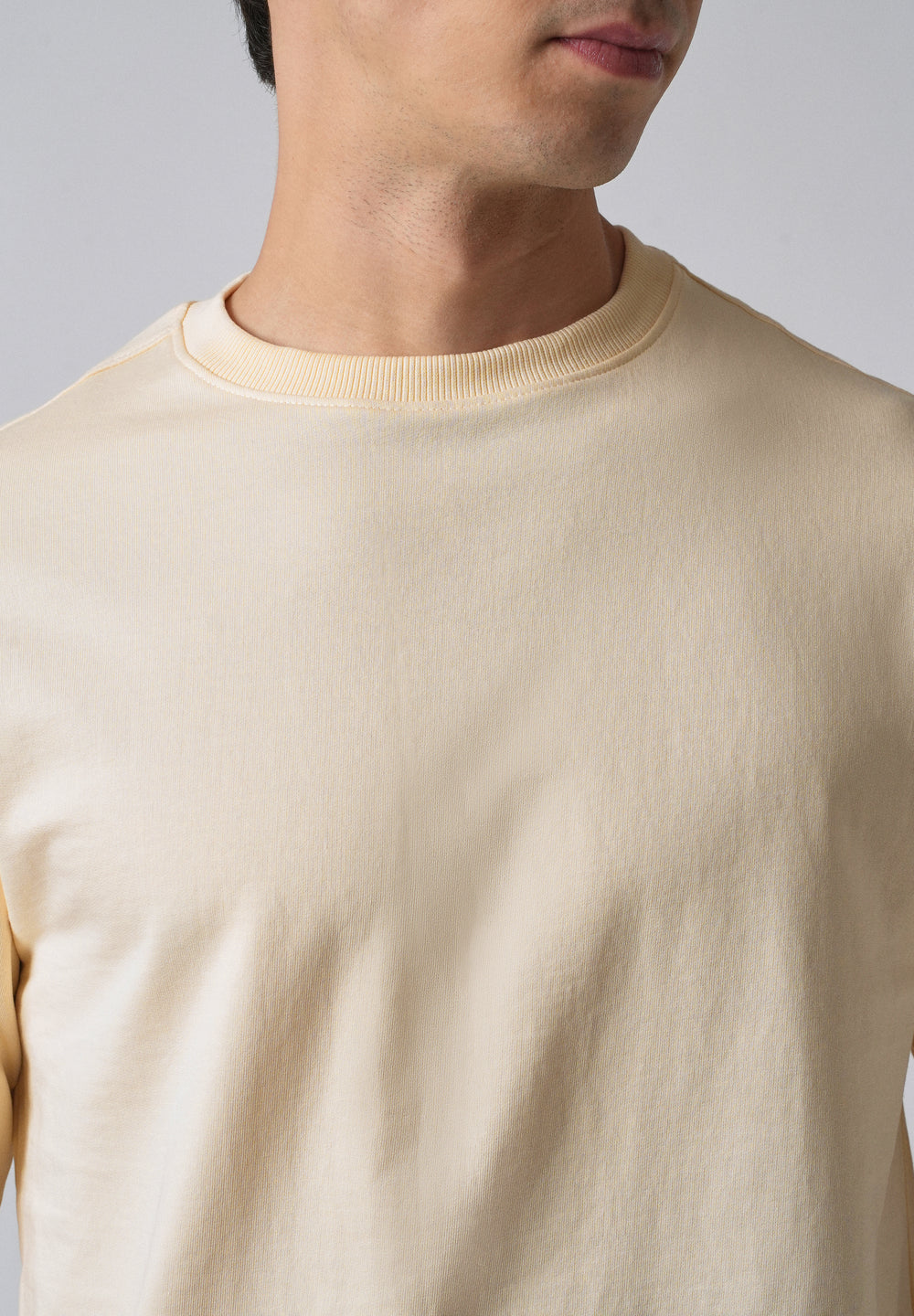 Cream Basic Relaxed Fit T-shirt