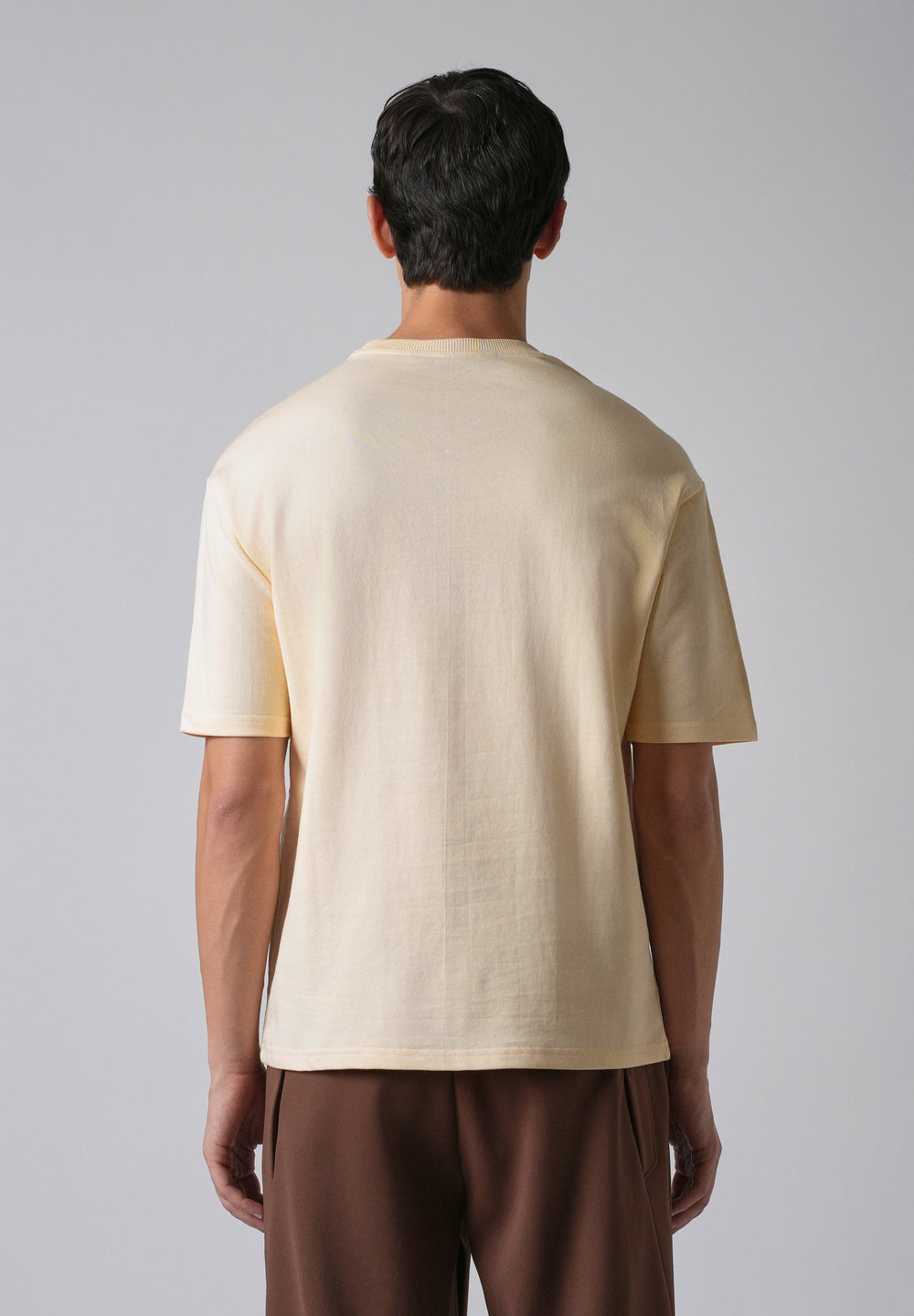 Cream Basic Relaxed Fit T-shirt