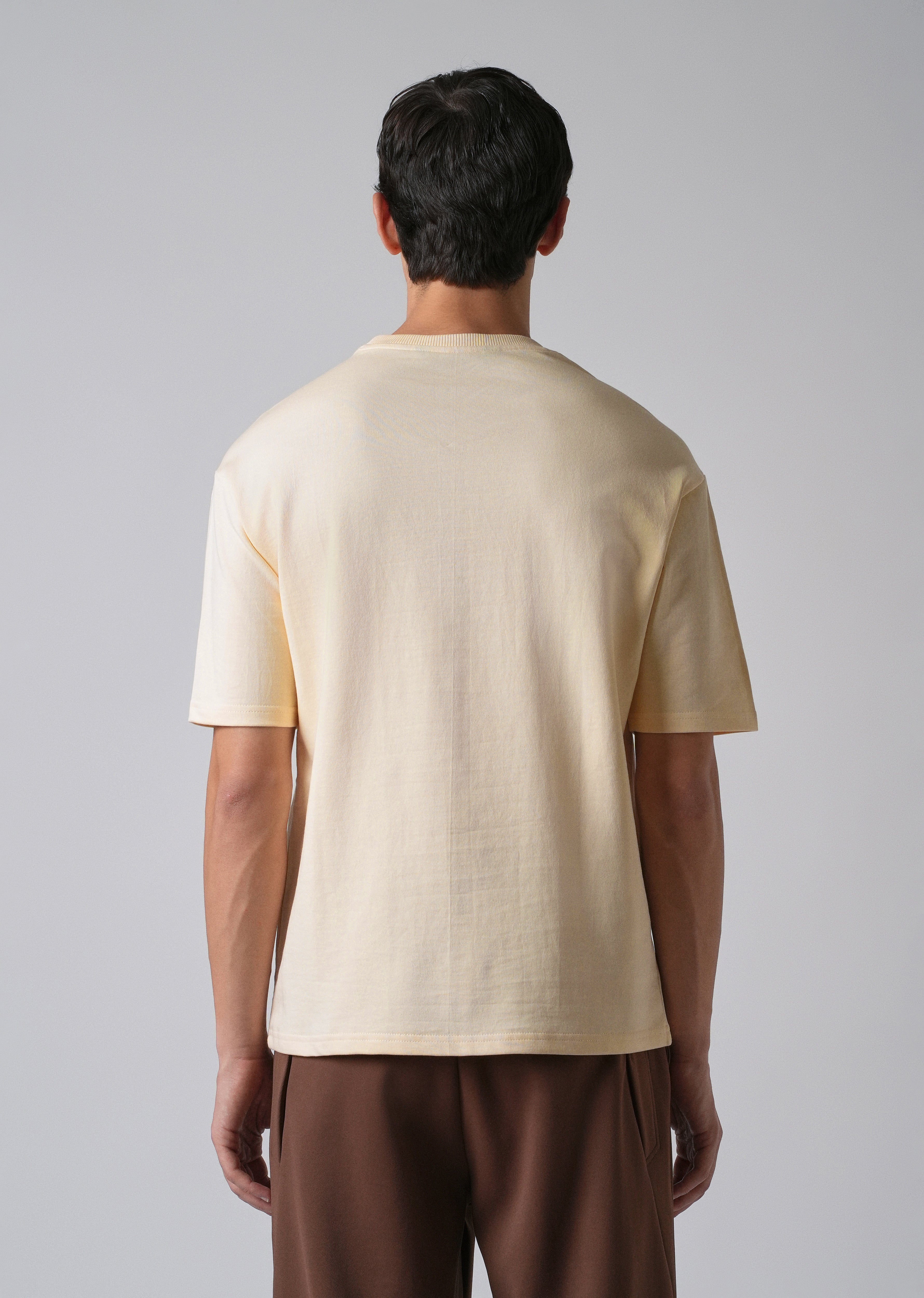 Cream Basic Relaxed Fit T-shirt