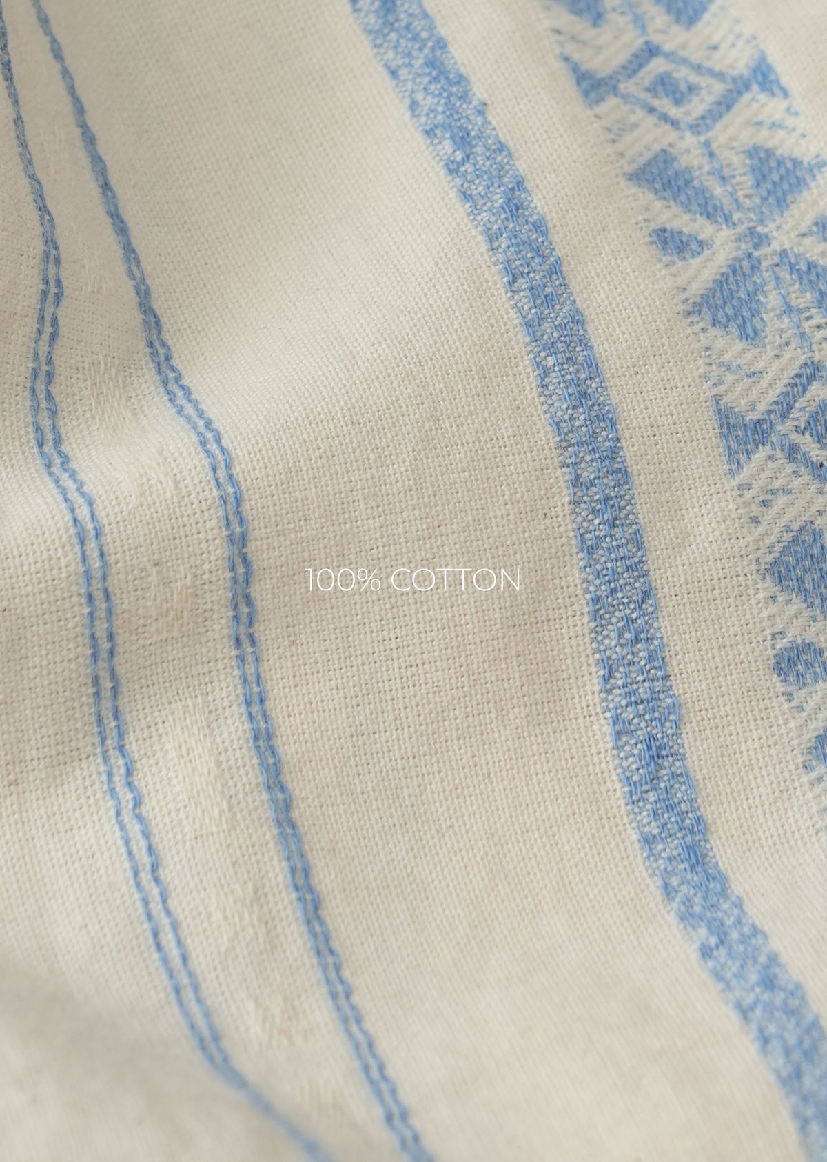 Blue Jacquard Stripe Cotton Shirt