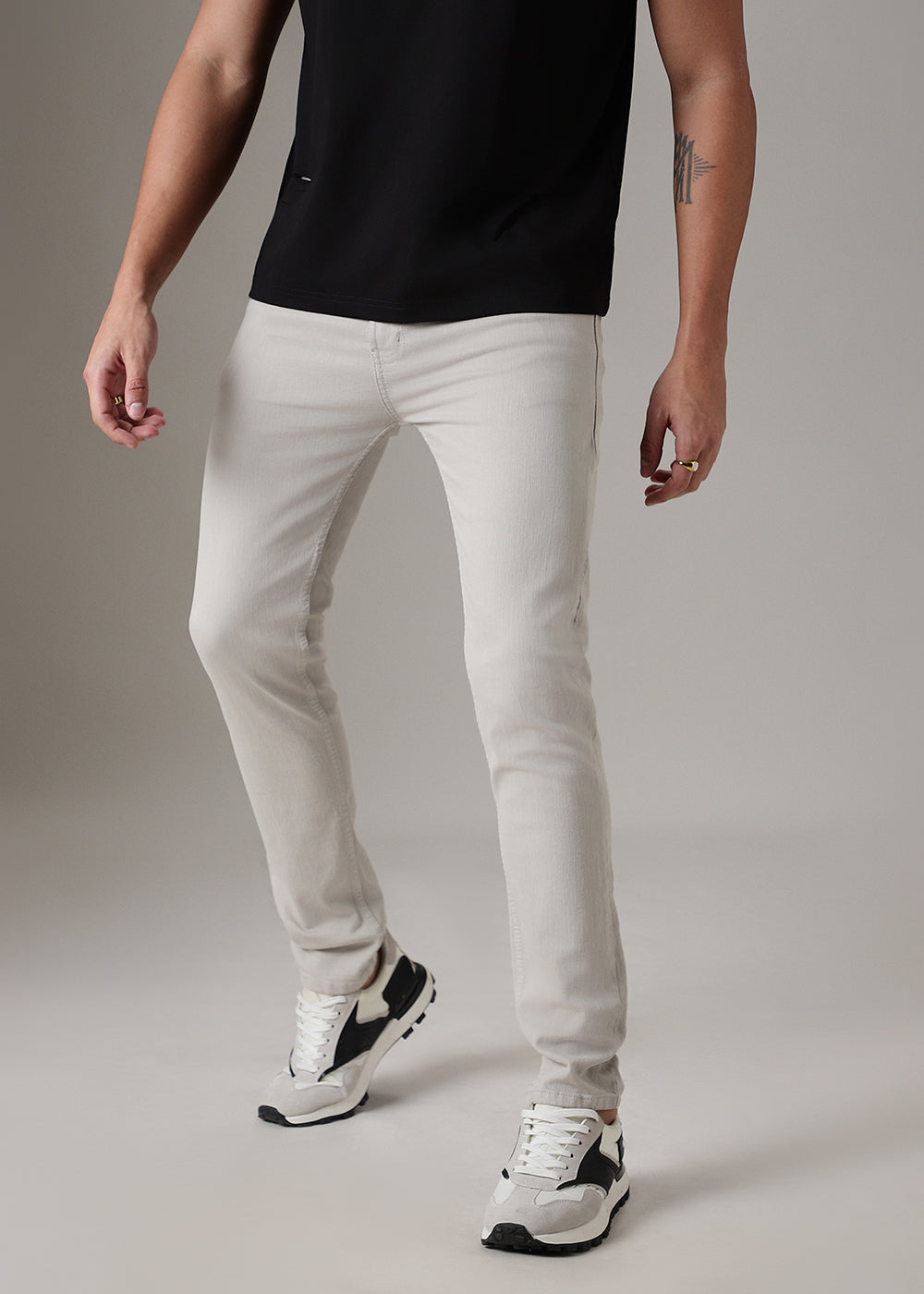 Tan Beige Slim Fit Denim