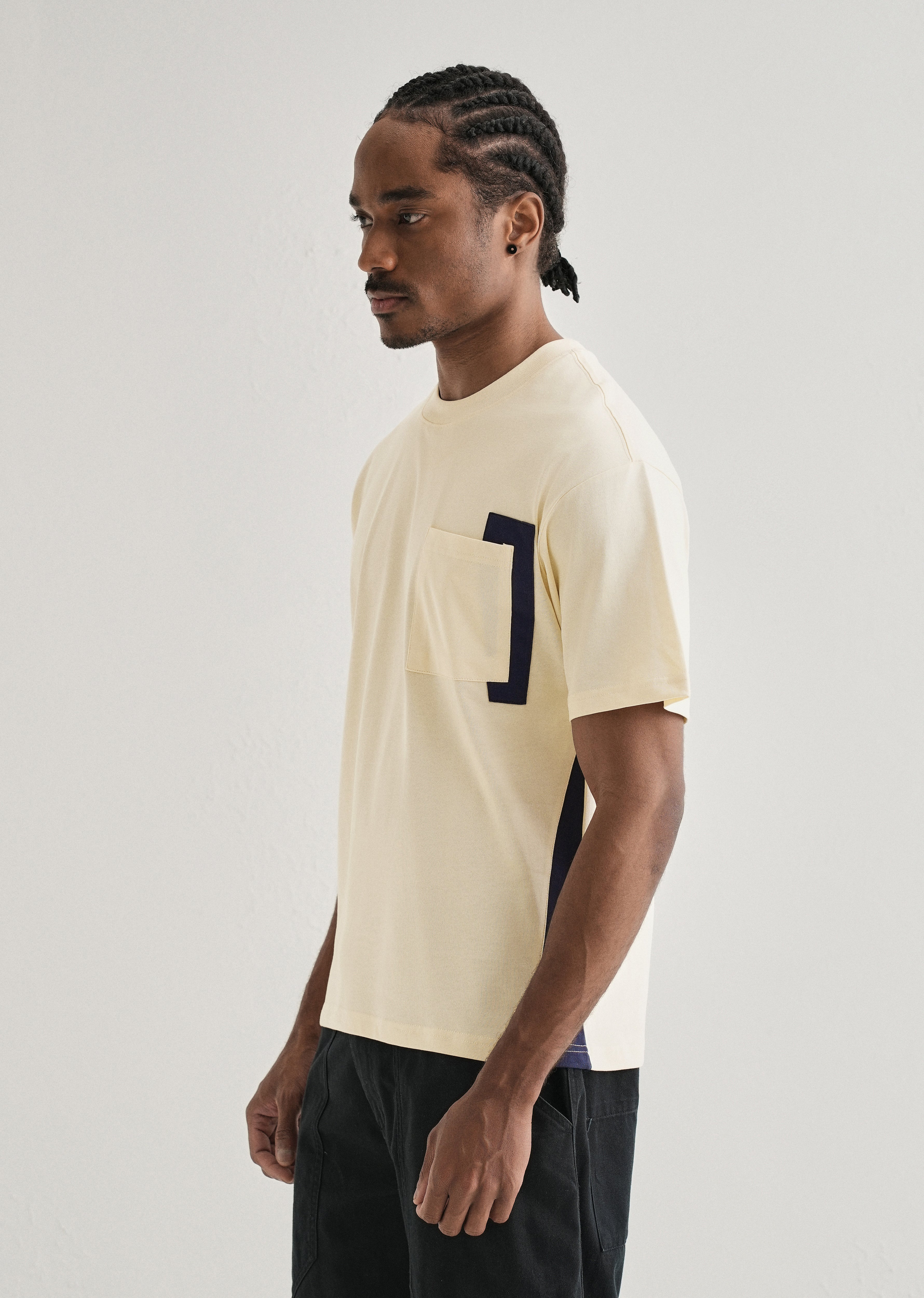 Cream Colourblock Oversized T-shirt