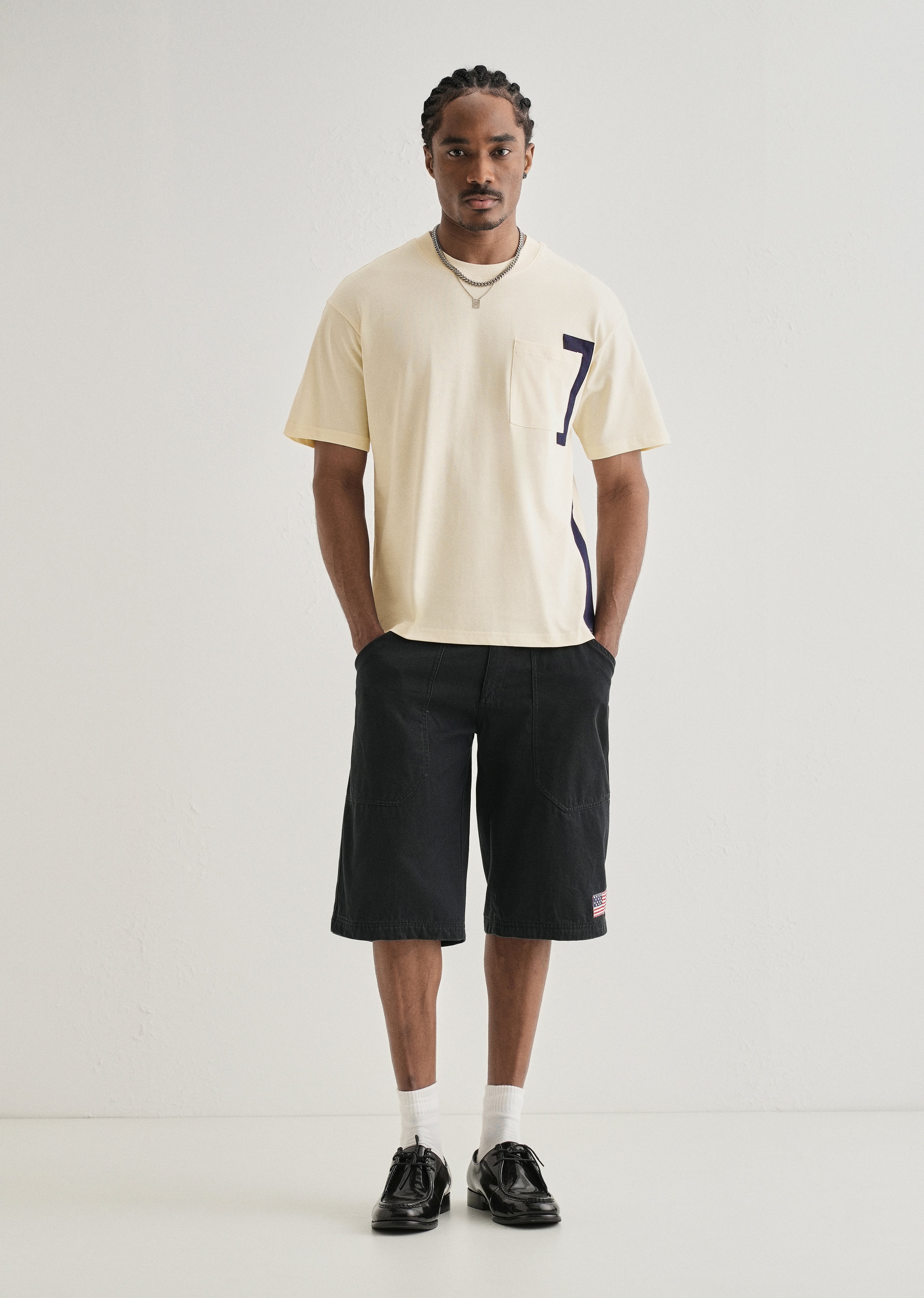 Cream Colourblock Oversized T-shirt