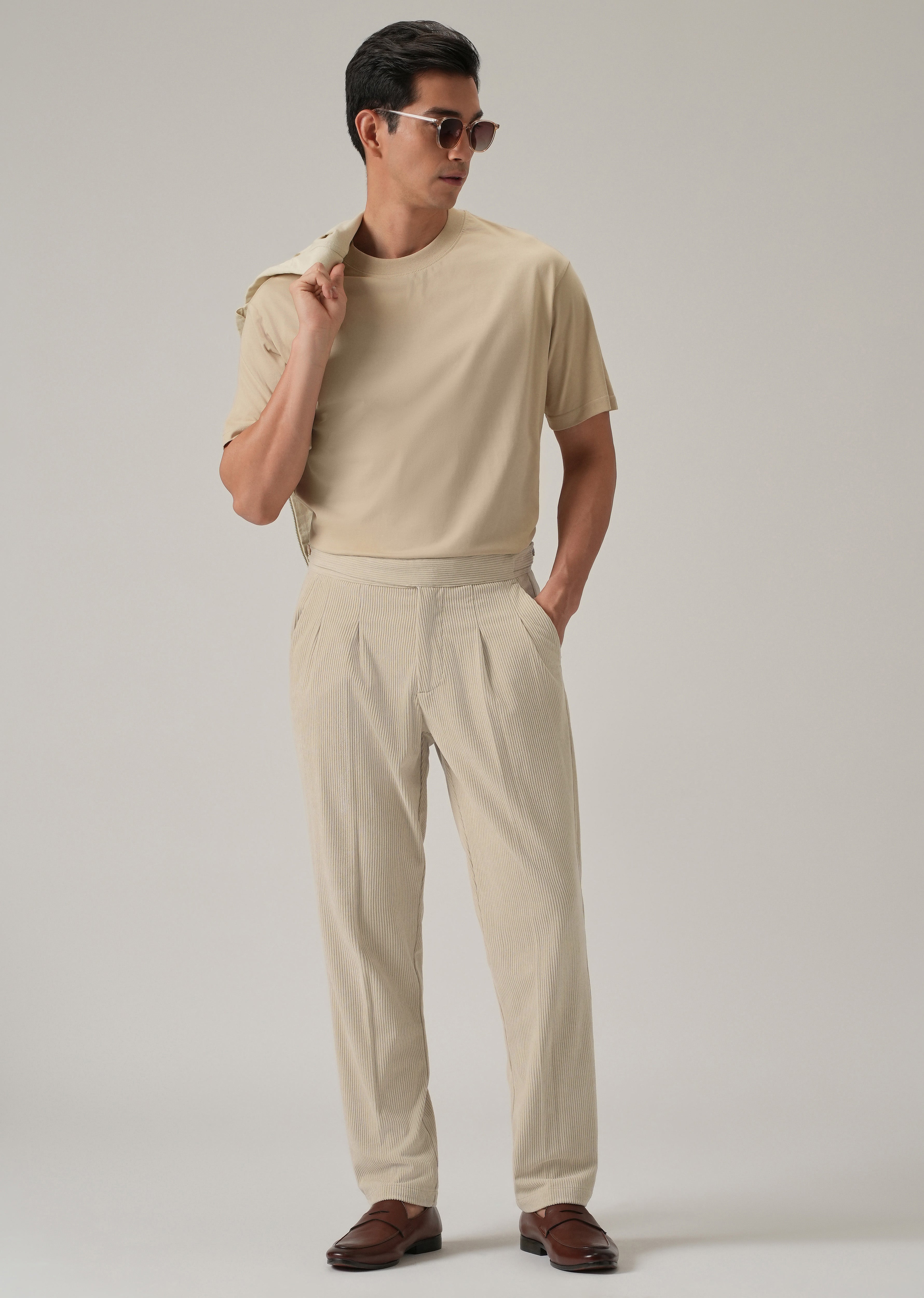 Classic Cream Corduroy Gurkha Pants