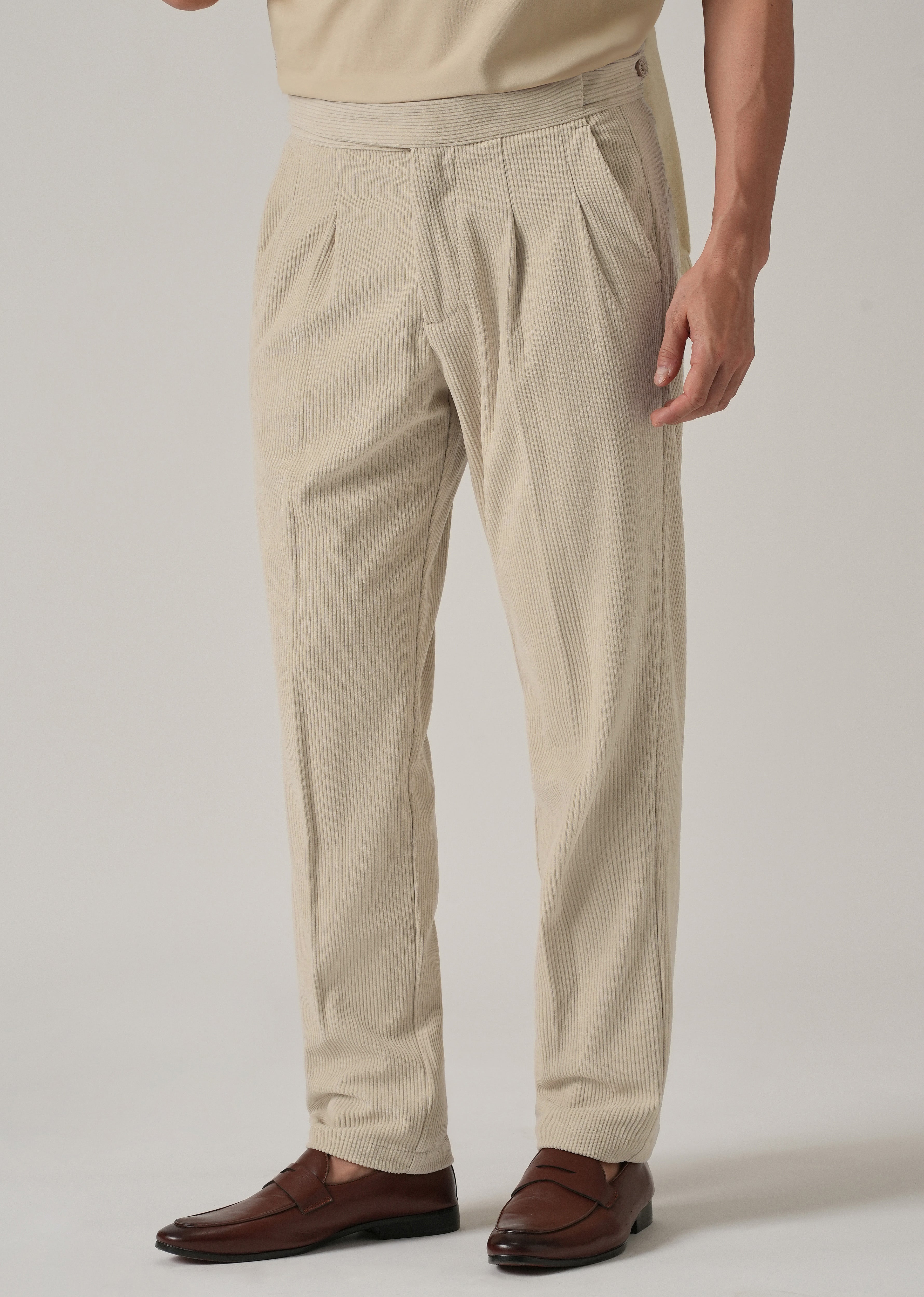 Classic Cream Corduroy Gurkha Pants