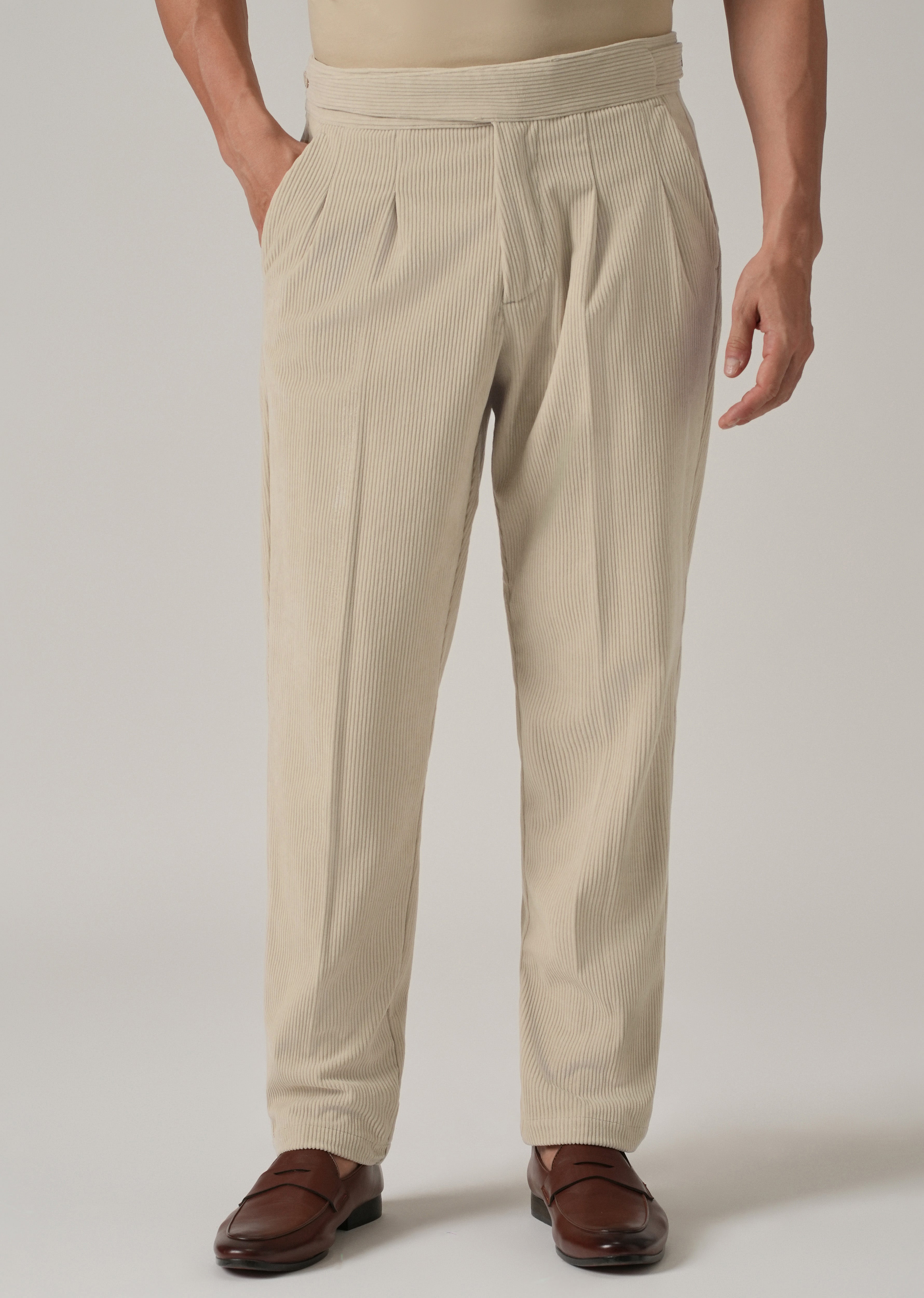 Classic Cream Corduroy Gurkha Pants