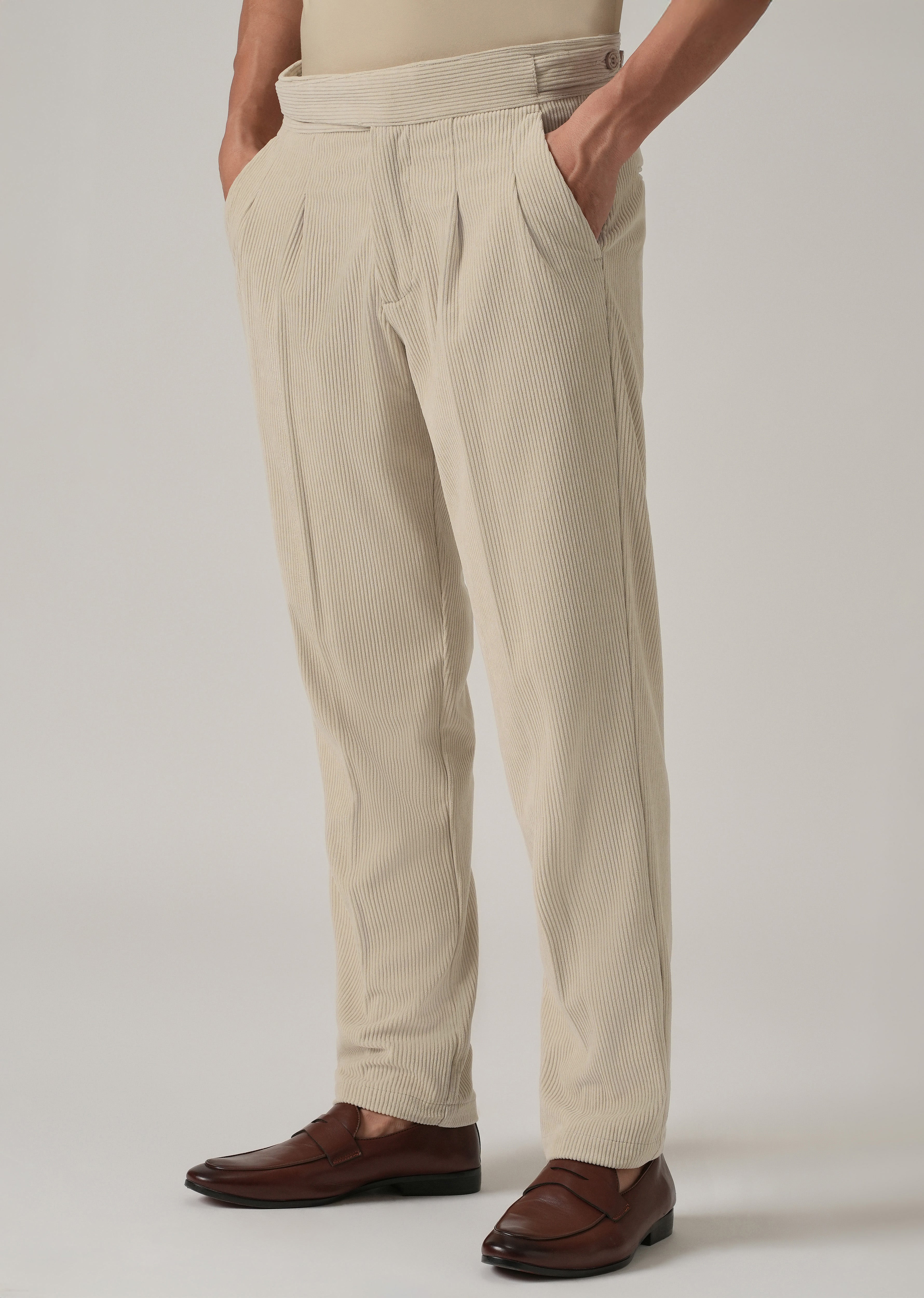 Classic Cream Corduroy Gurkha Pants