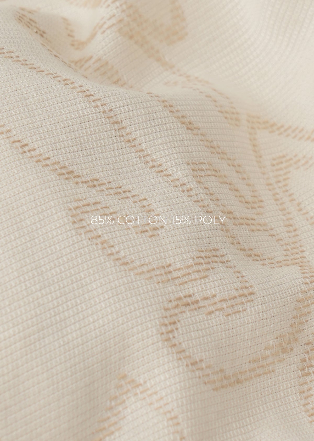 Cream Cotton Blend Jacquard Shirt