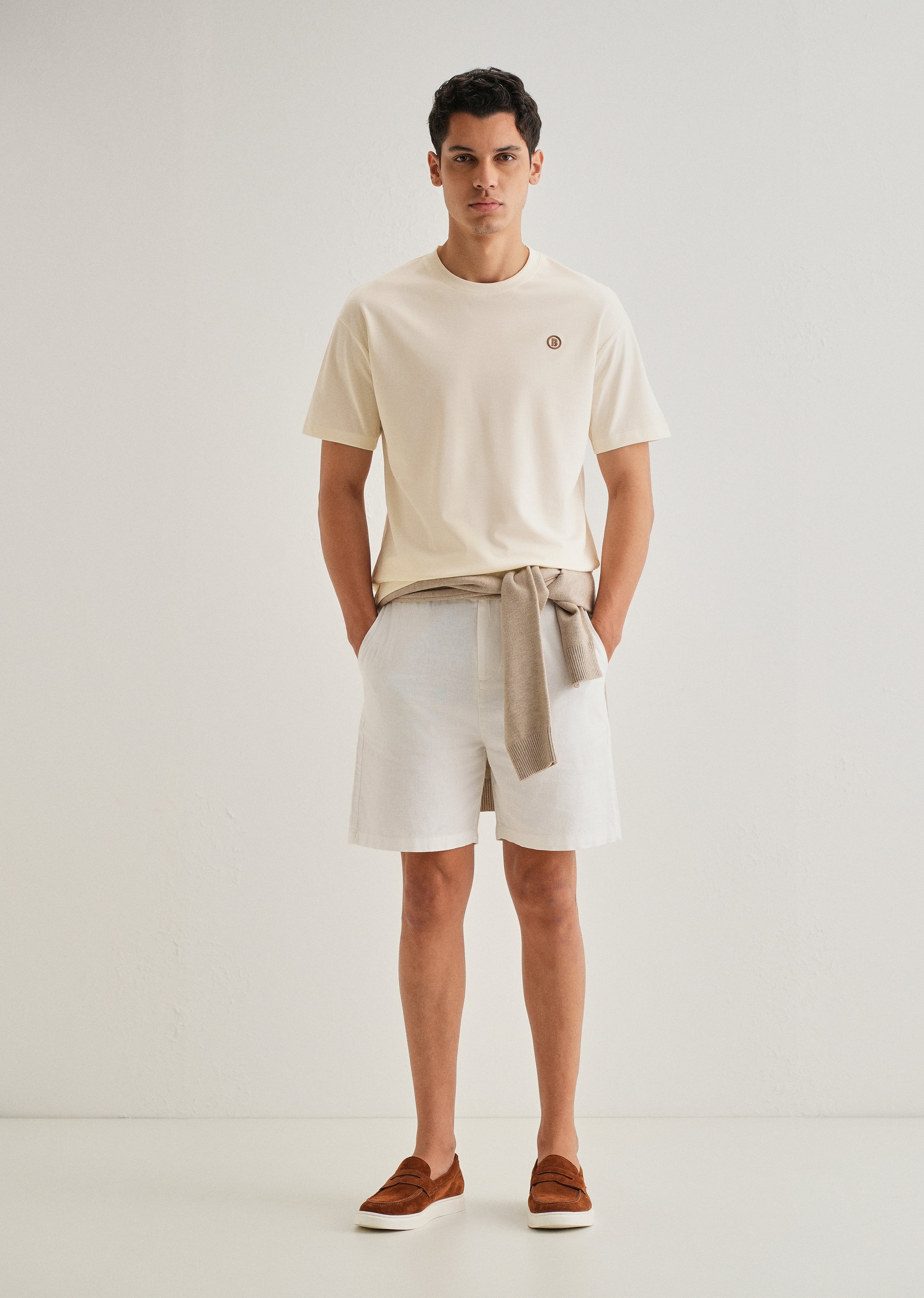 Cream Crew Neck T-shirt