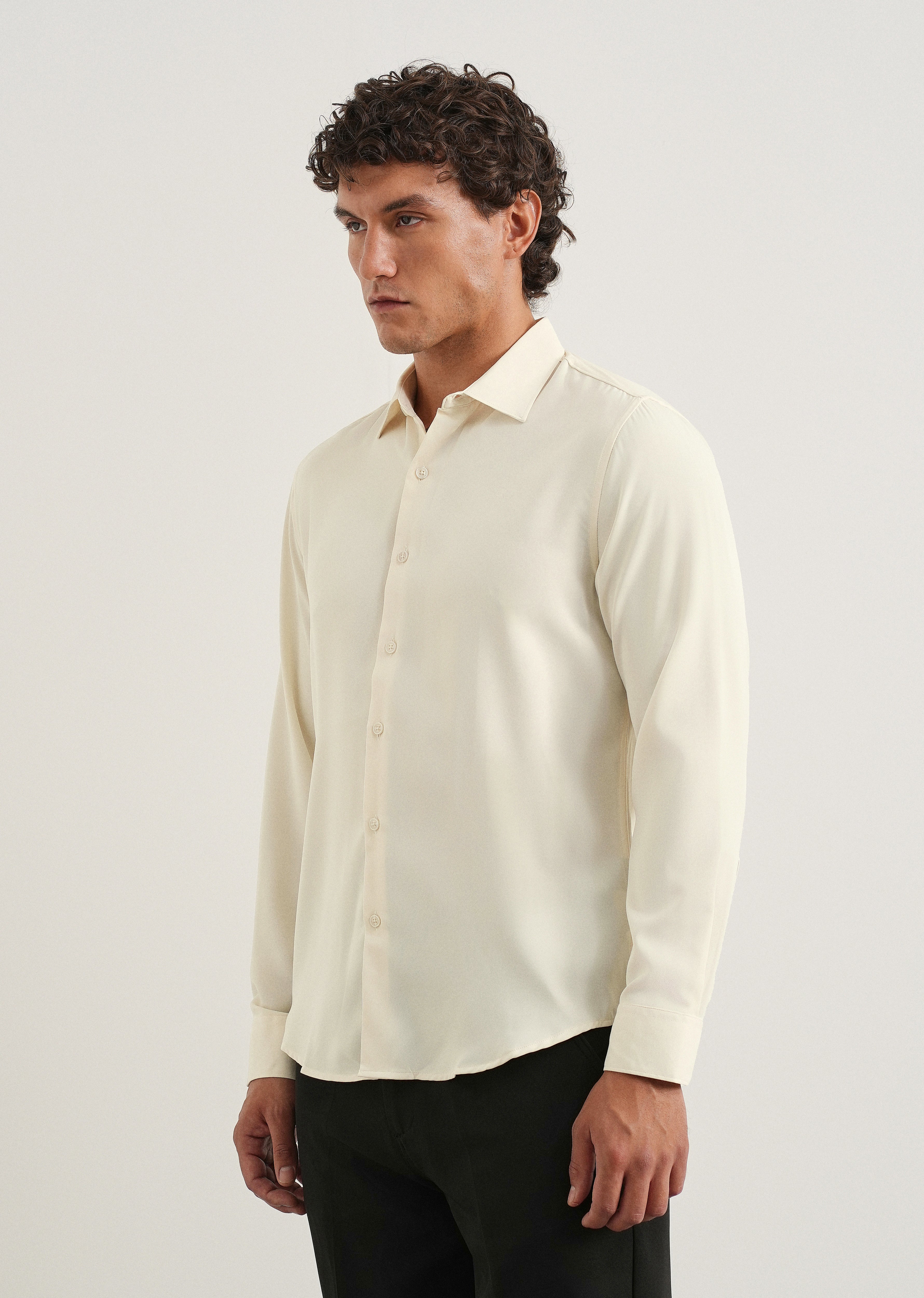 Cream Fluid Soft Shirt