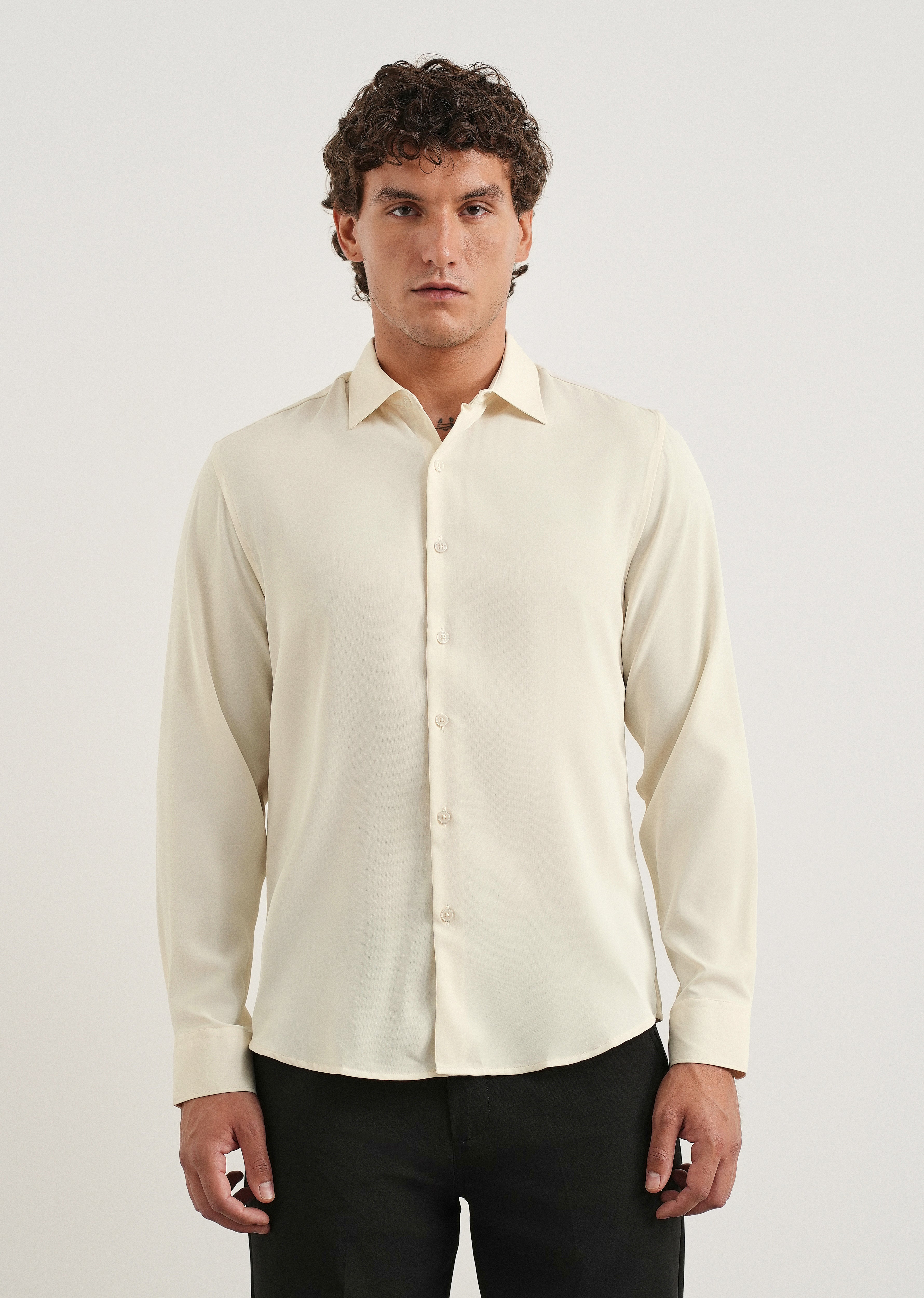 Cream Fluid Soft Shirt