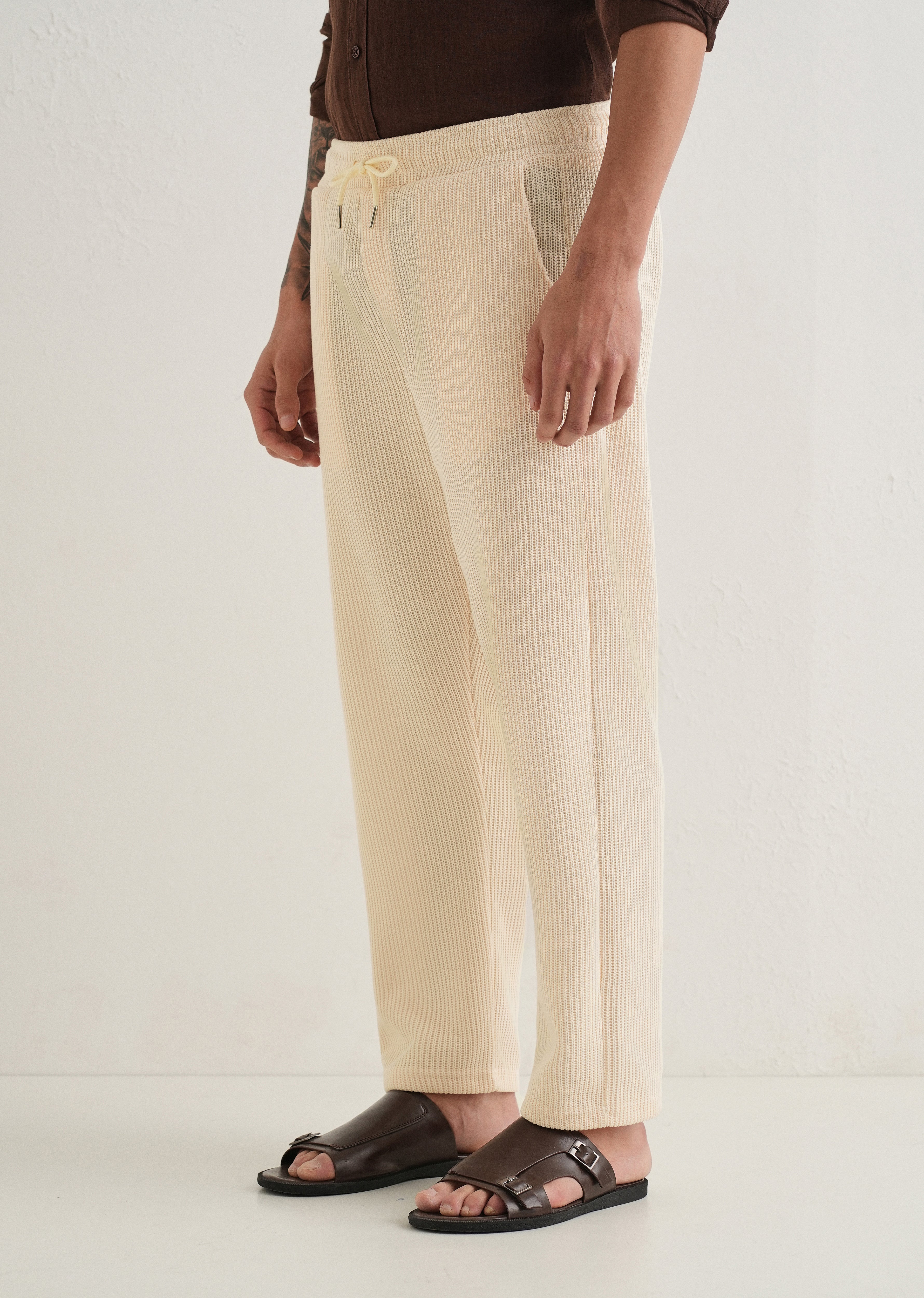 Cream Knitted Pant