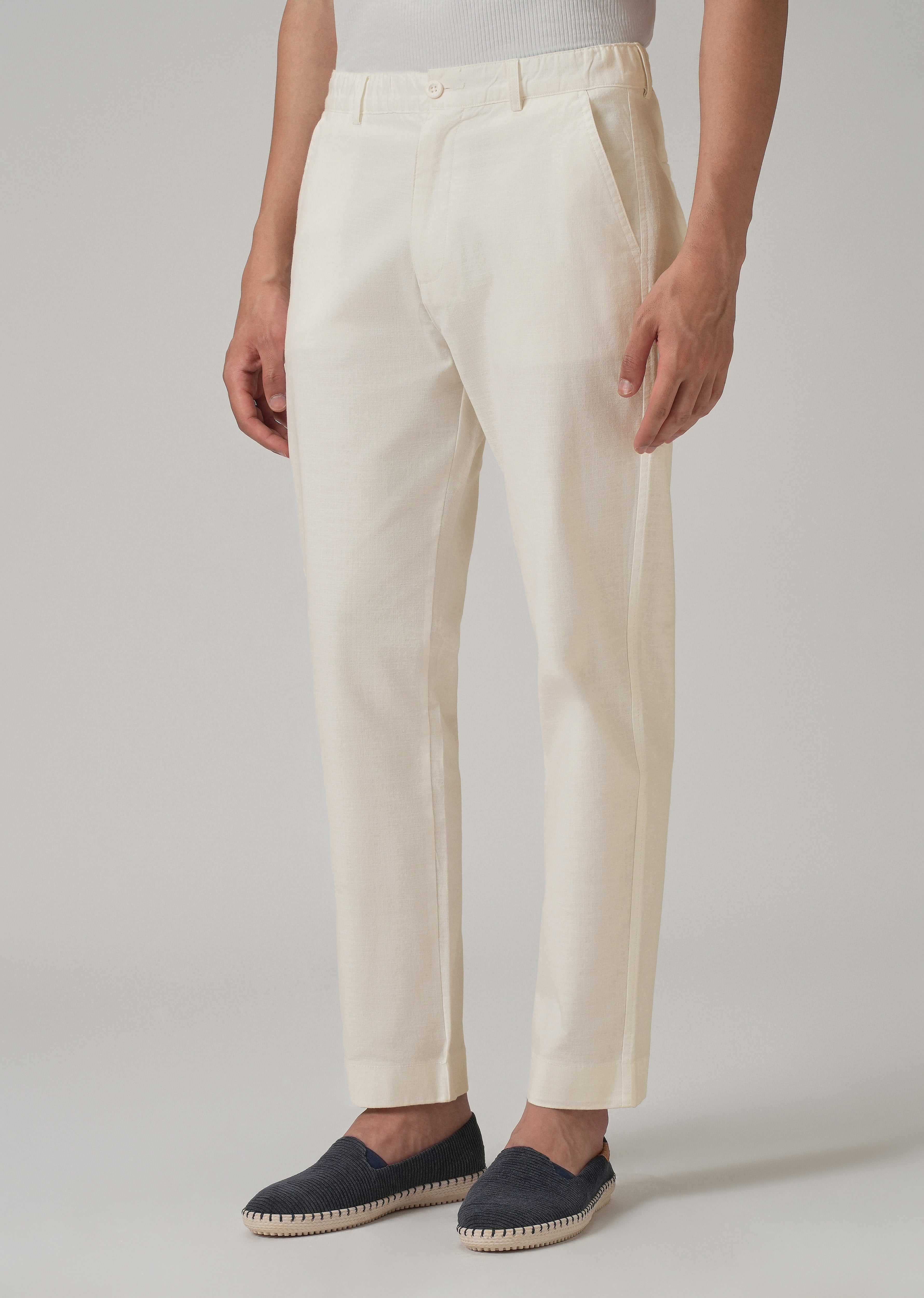 Light Cream Cotton Trouser