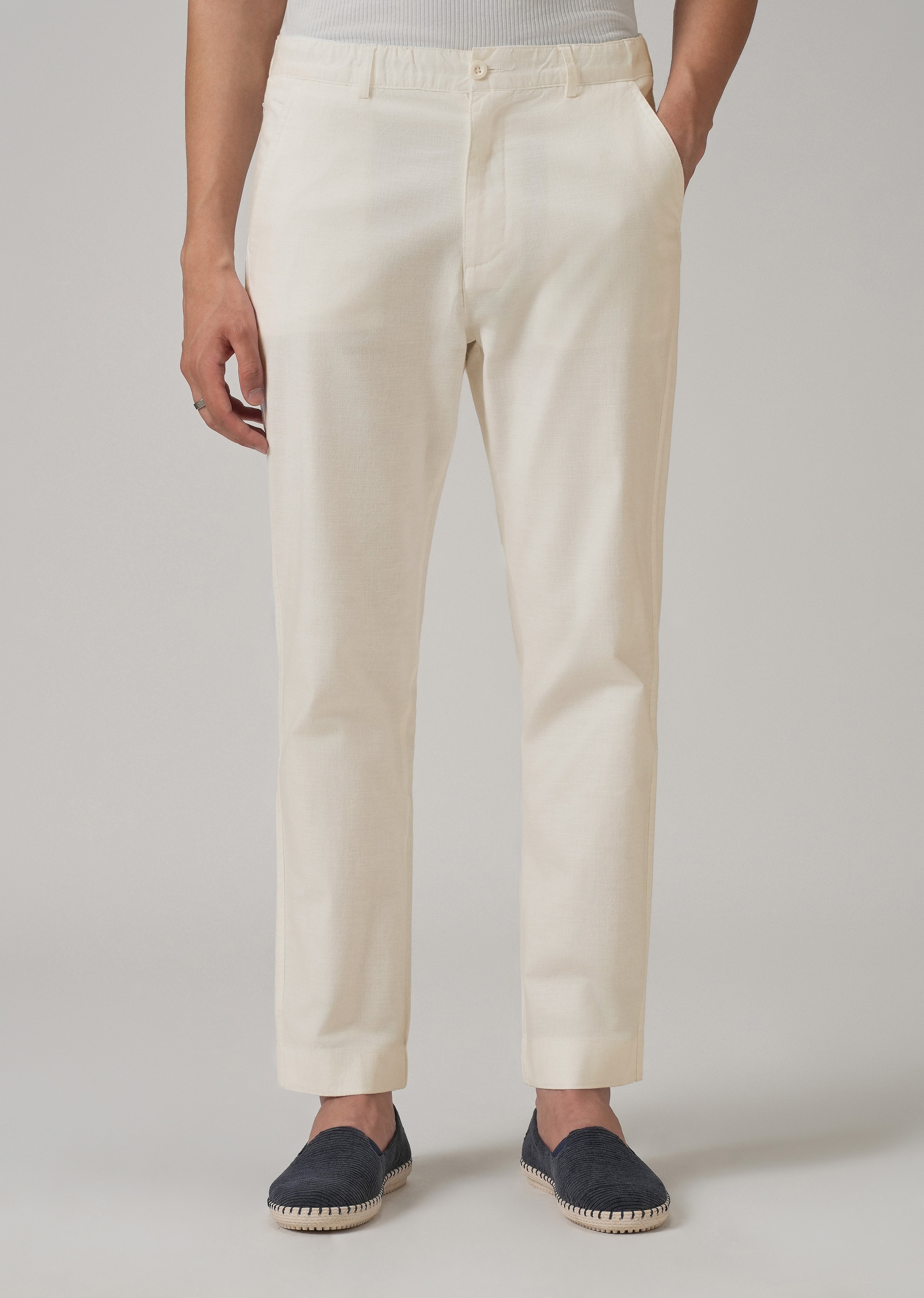 Light Cream Cotton Trouser