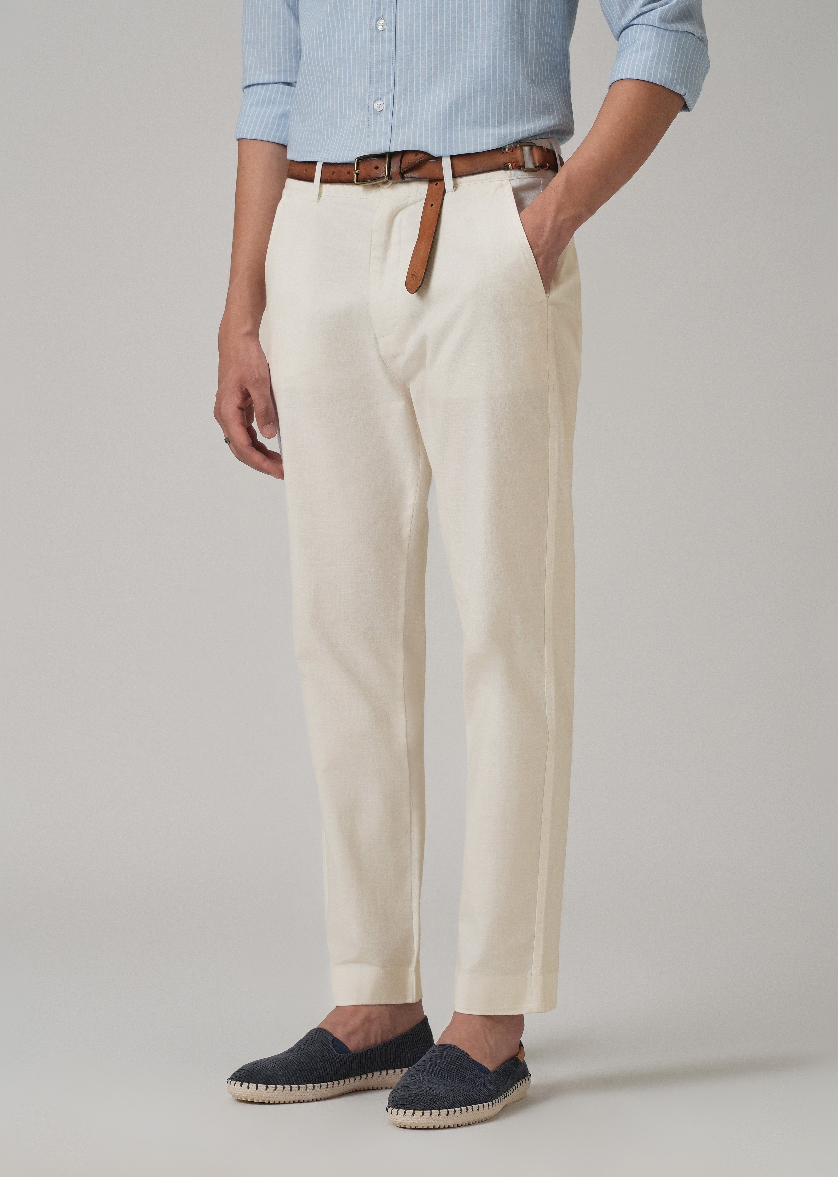 Light Cream Cotton Trouser
