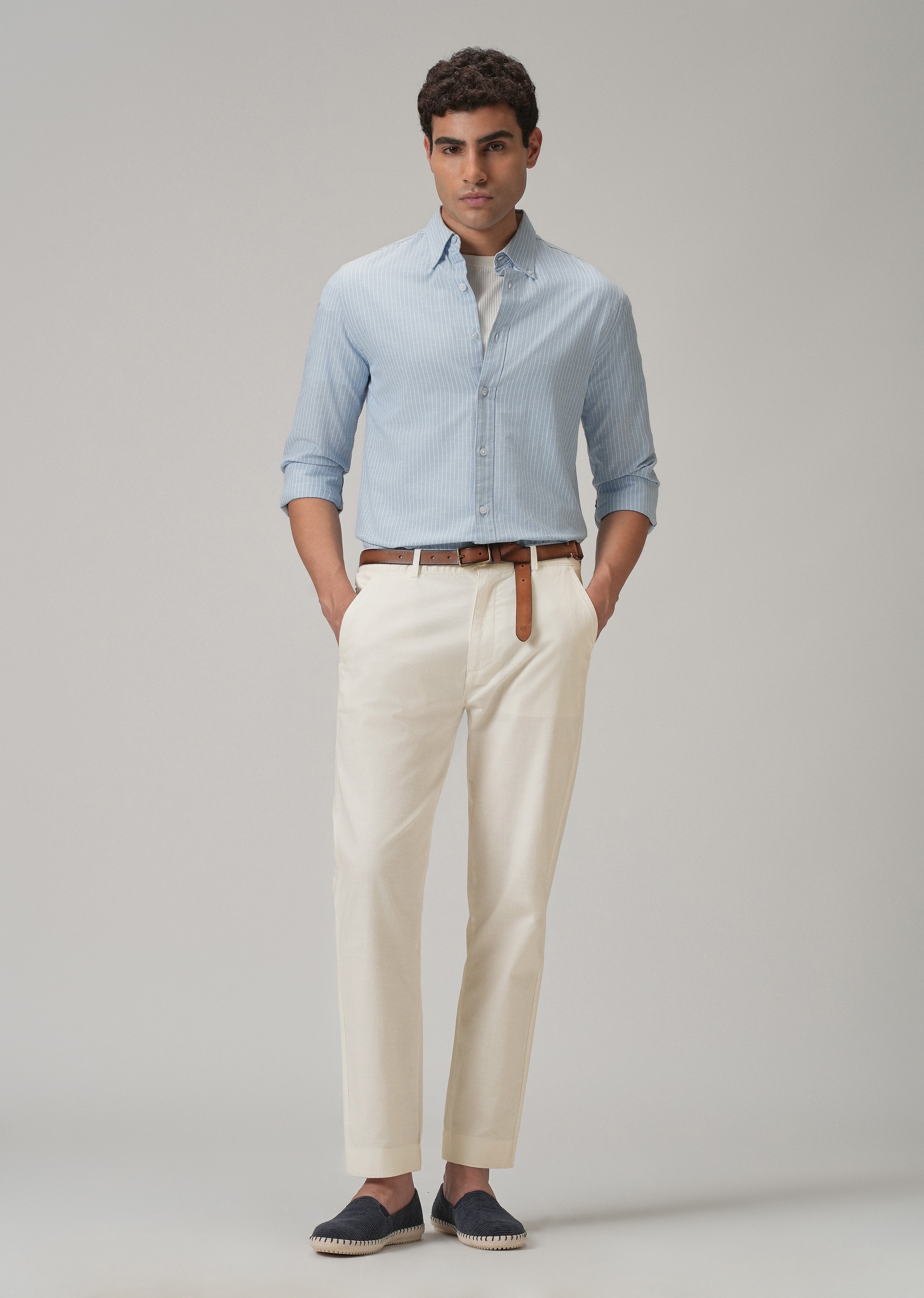 Light Cream Cotton Trouser