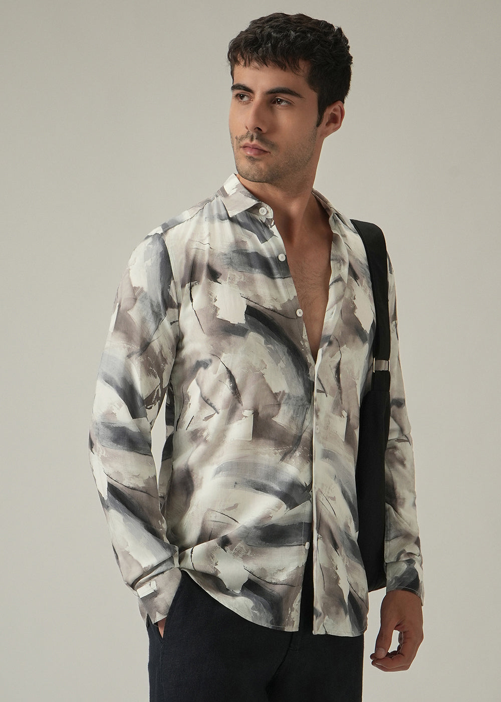 Cream Monochrome Print Shirt