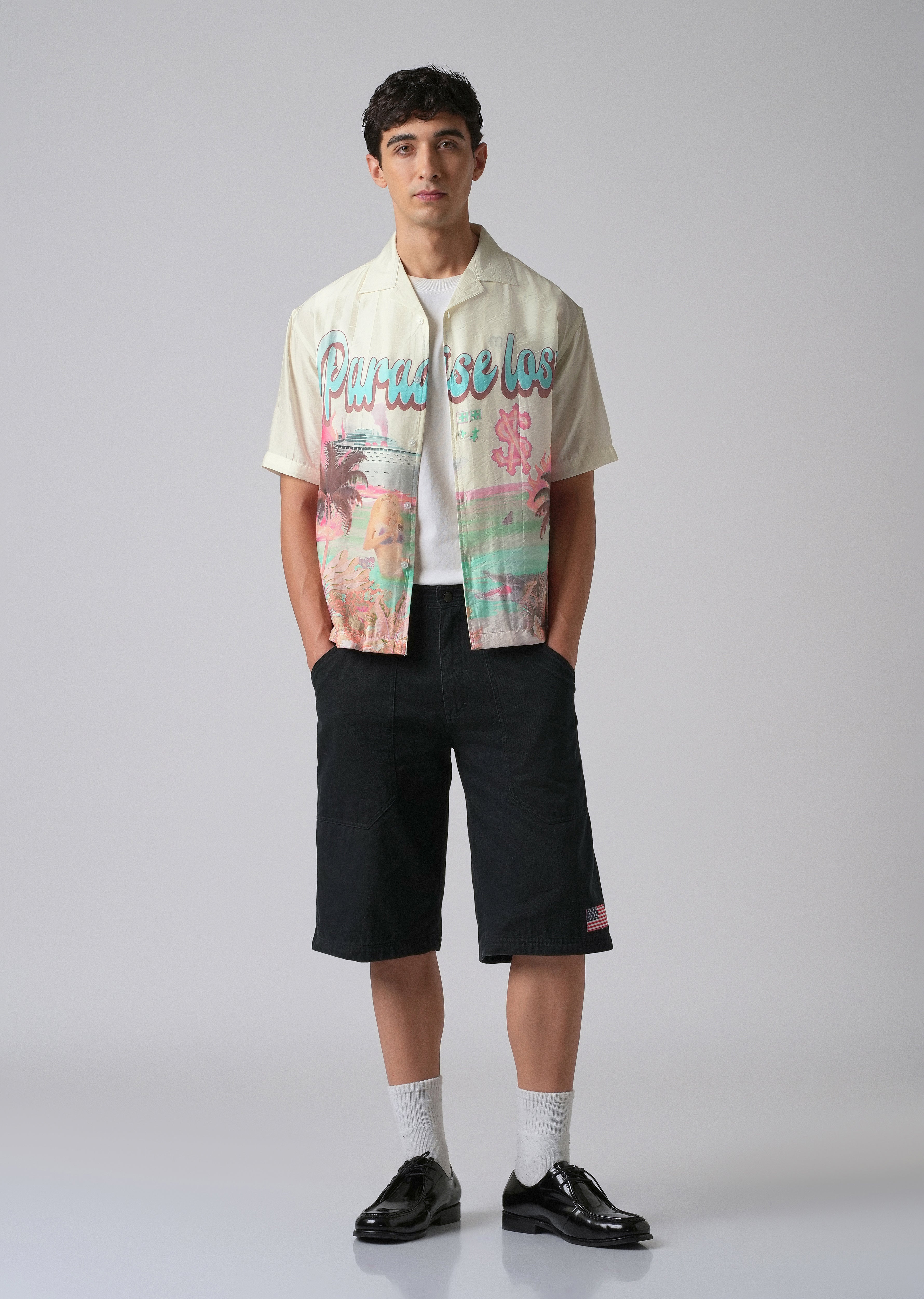 Cream Paradise Lost Print Shirt