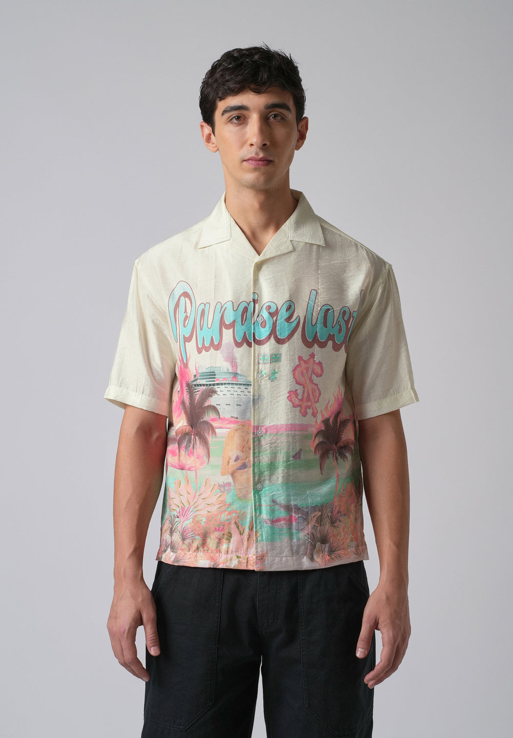 Cream Paradise Lost Print Shirt