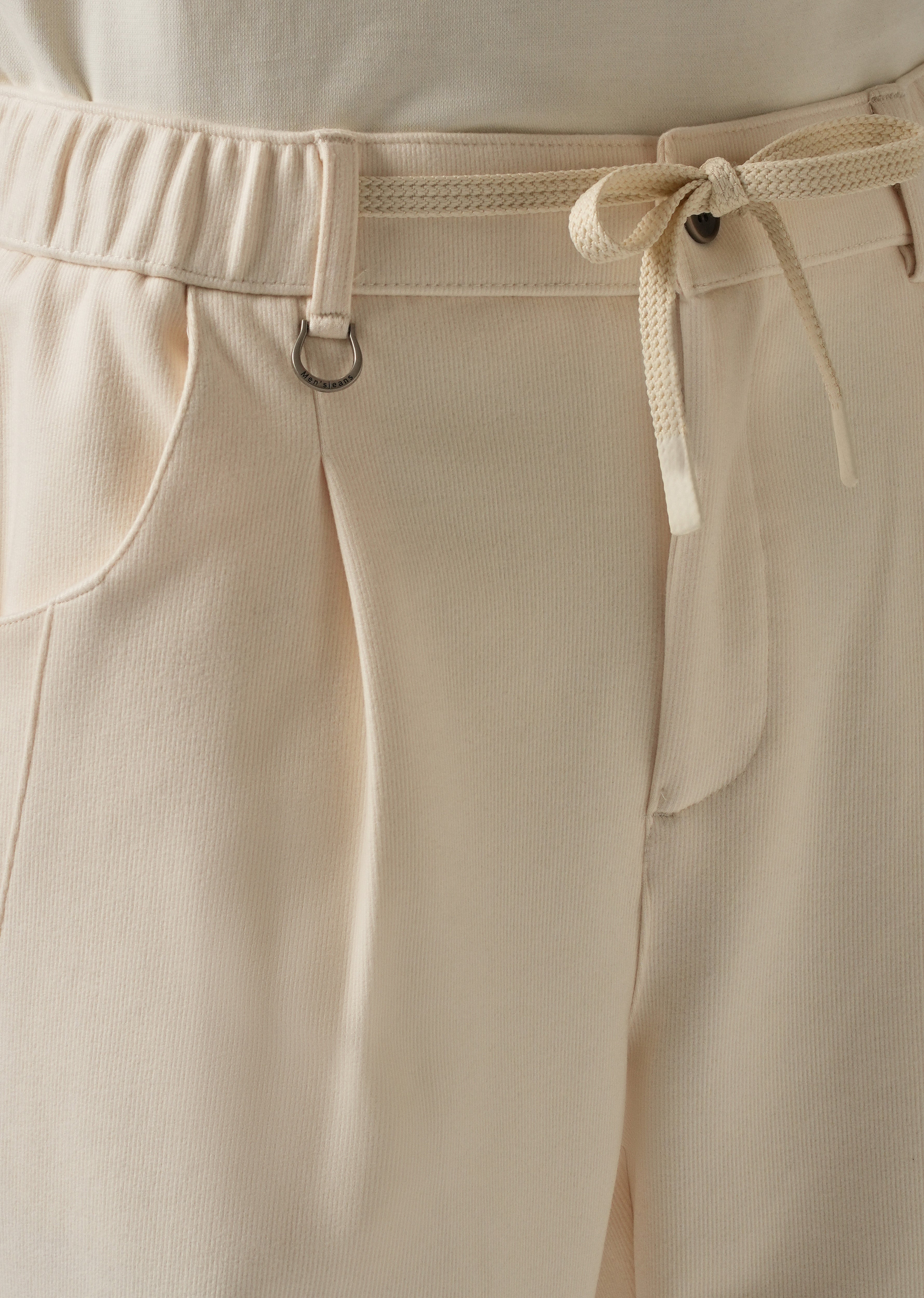 Cream Pin Stripe Suede Pant