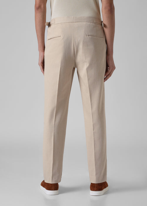 Cream Pleated Gurkha Pant