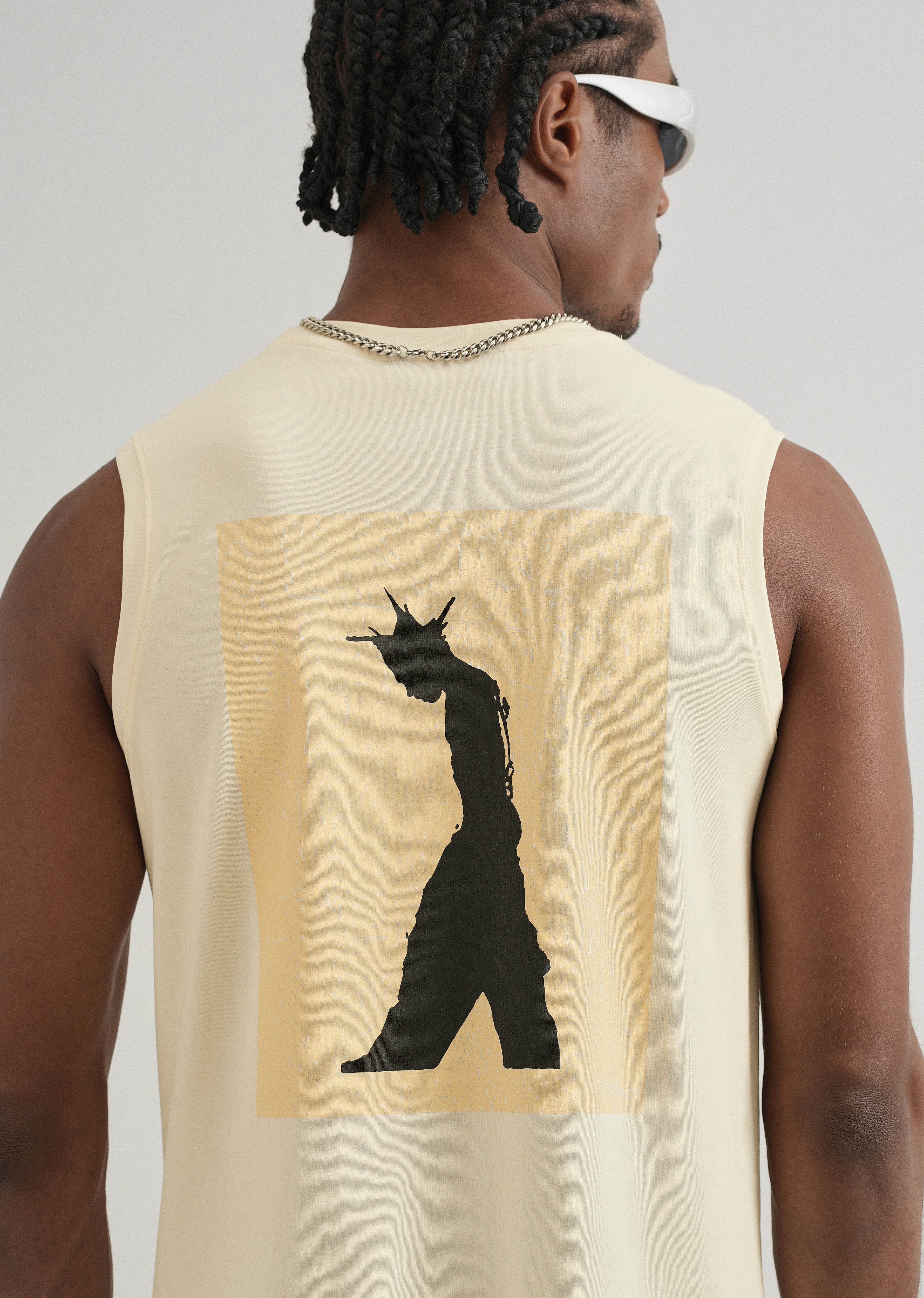 Cream Printed Tank