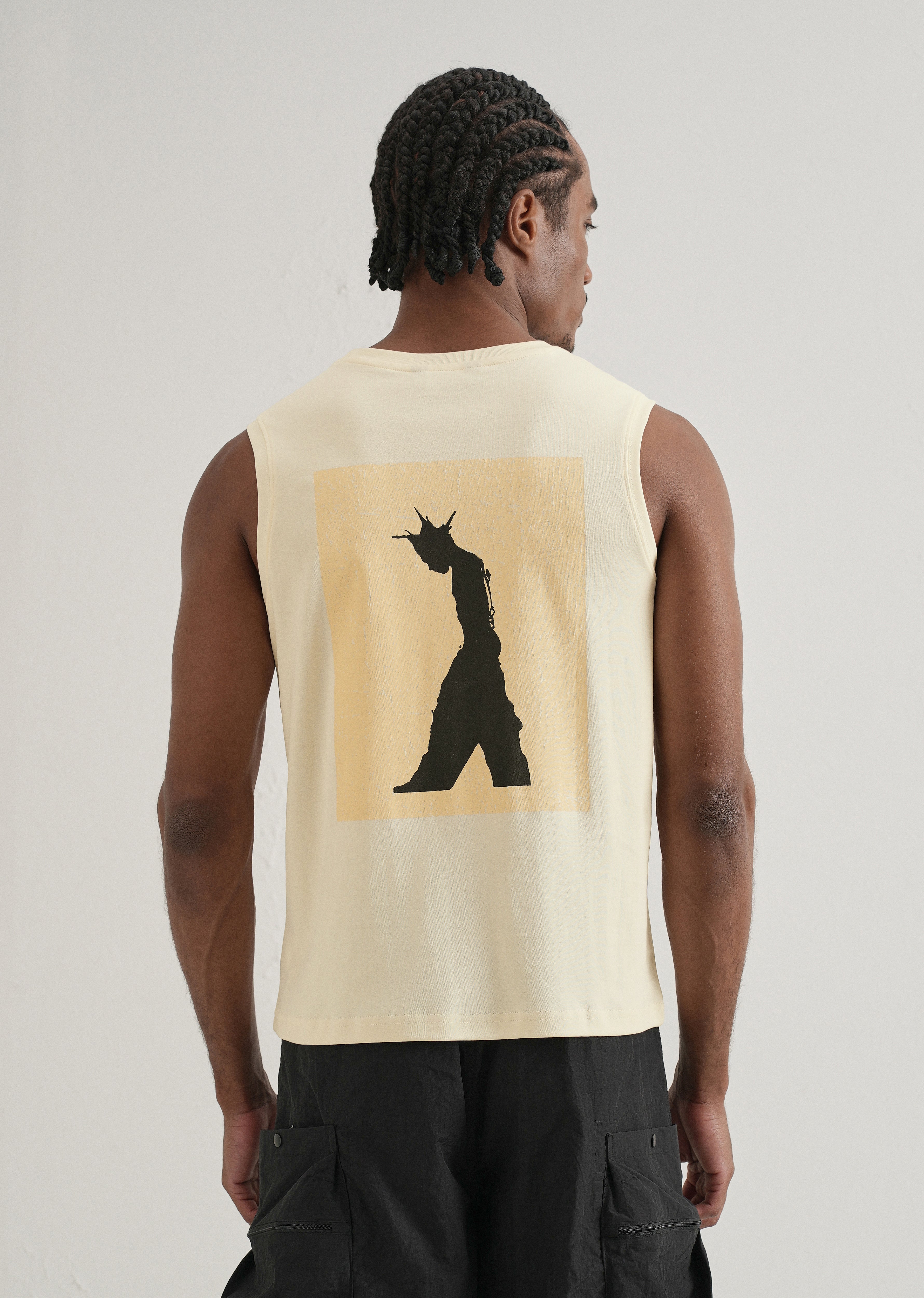 Cream Printed Tank