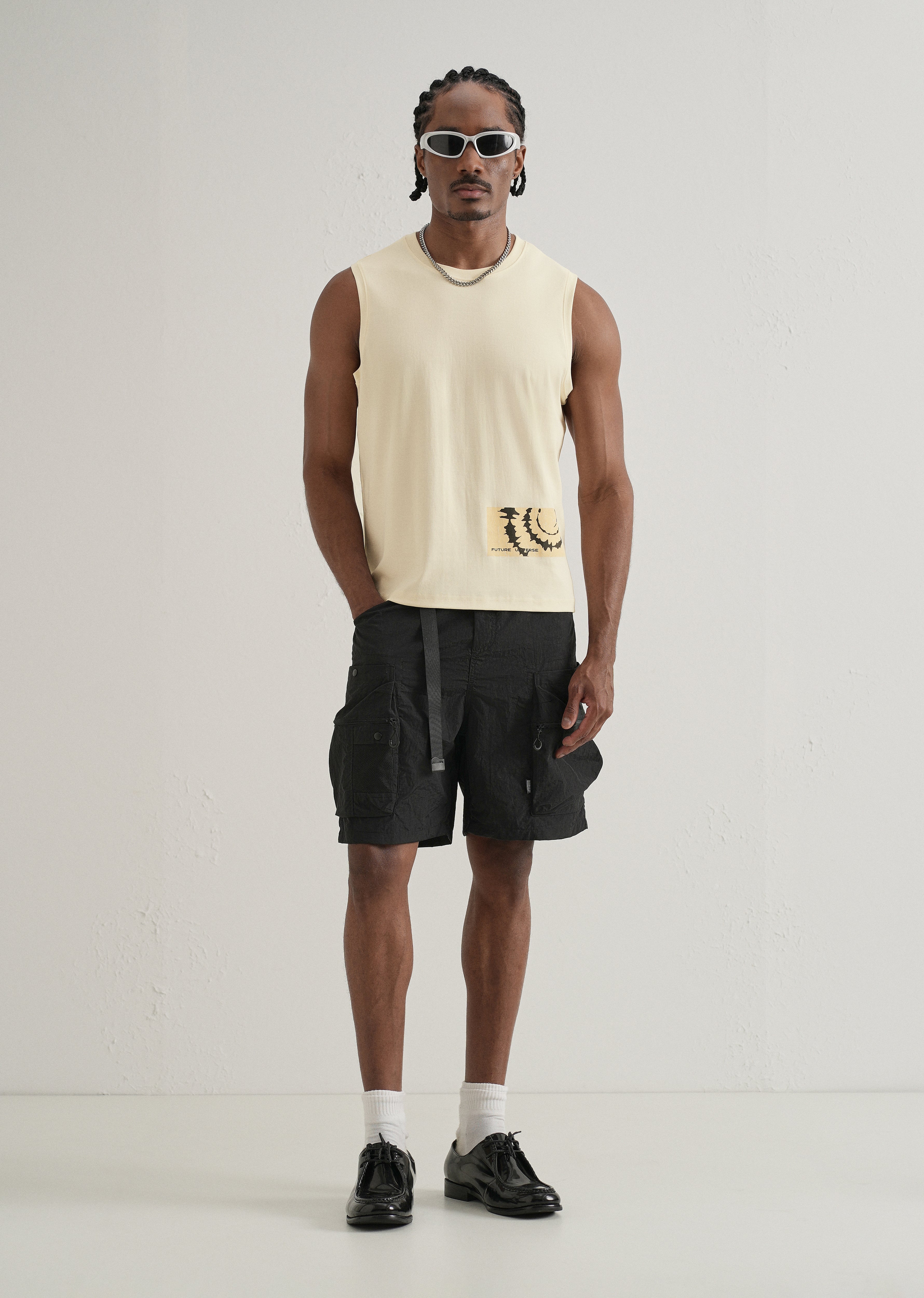 Cream Printed Tank