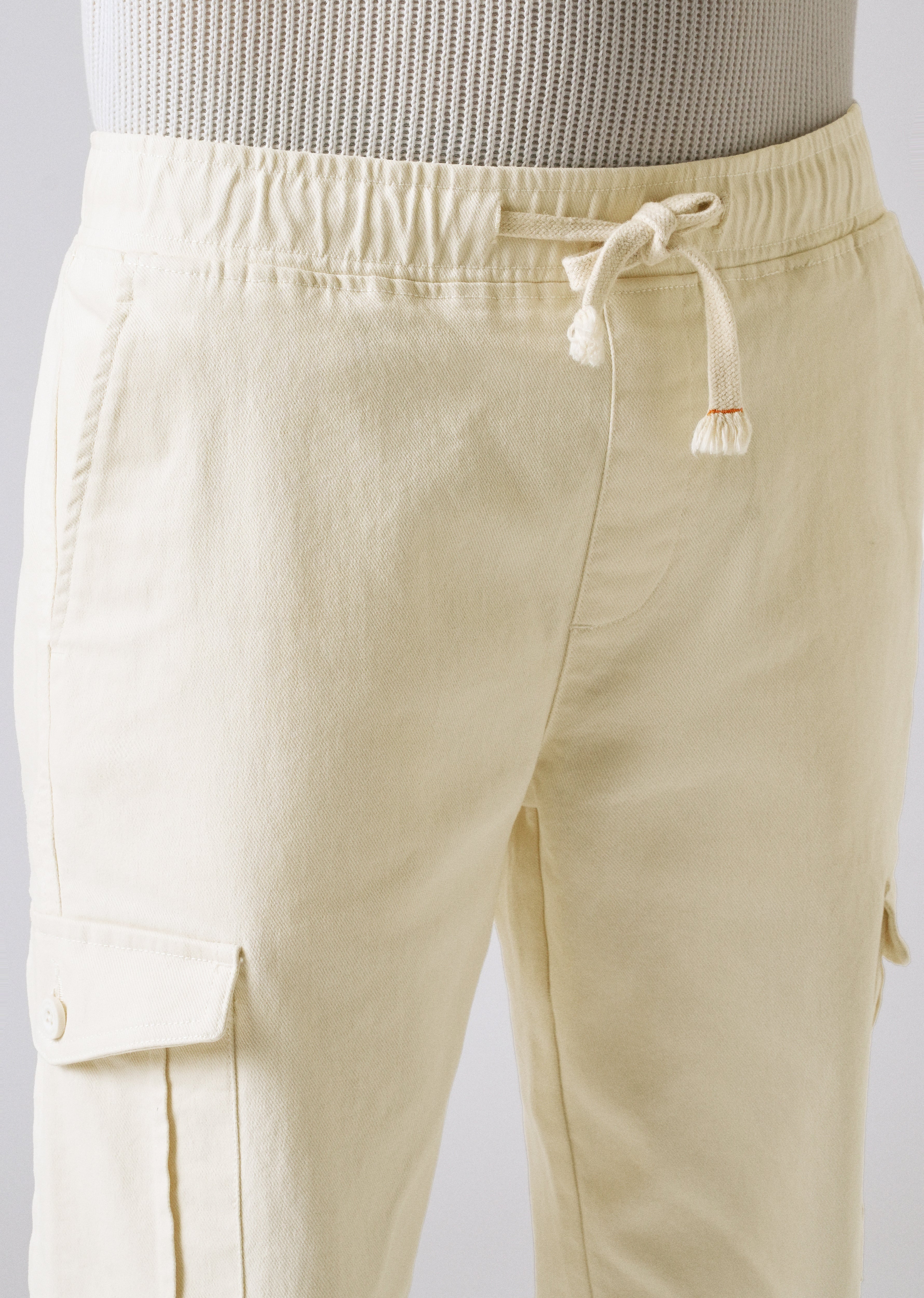 Cream Regular Fit Cargo Pant