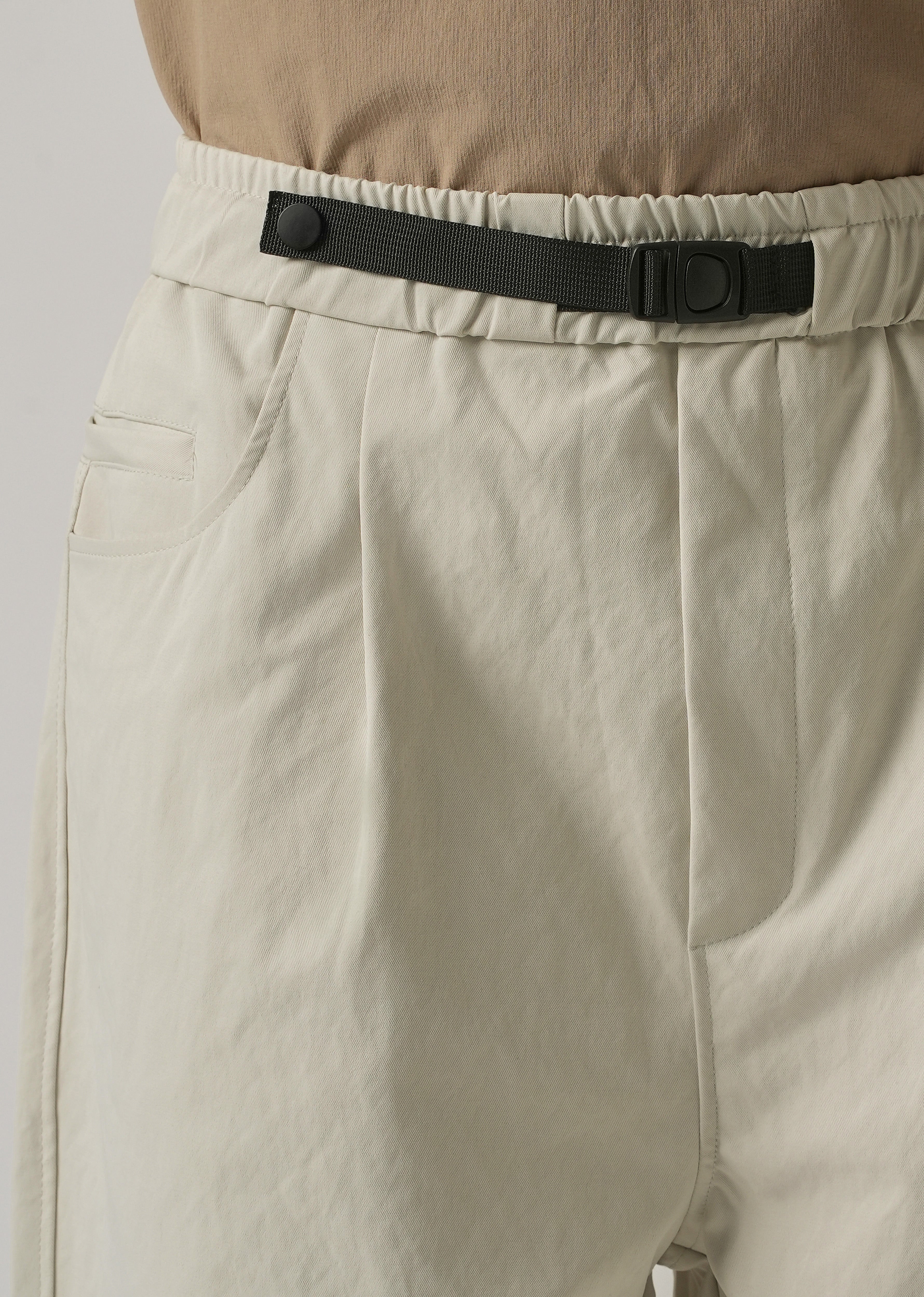 Cream Twill Relaxed Fit Pant