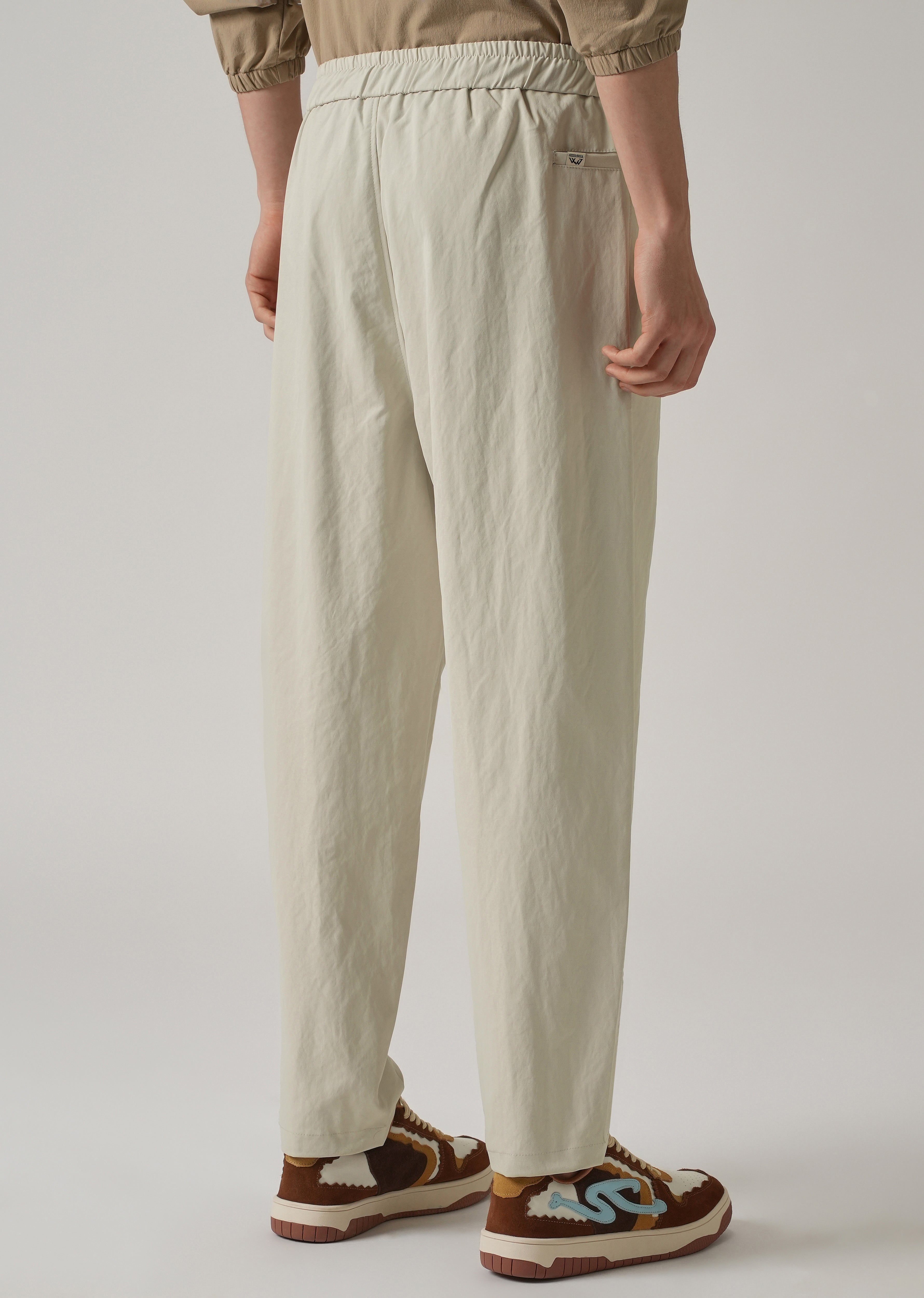 Cream Twill Relaxed Fit Pant