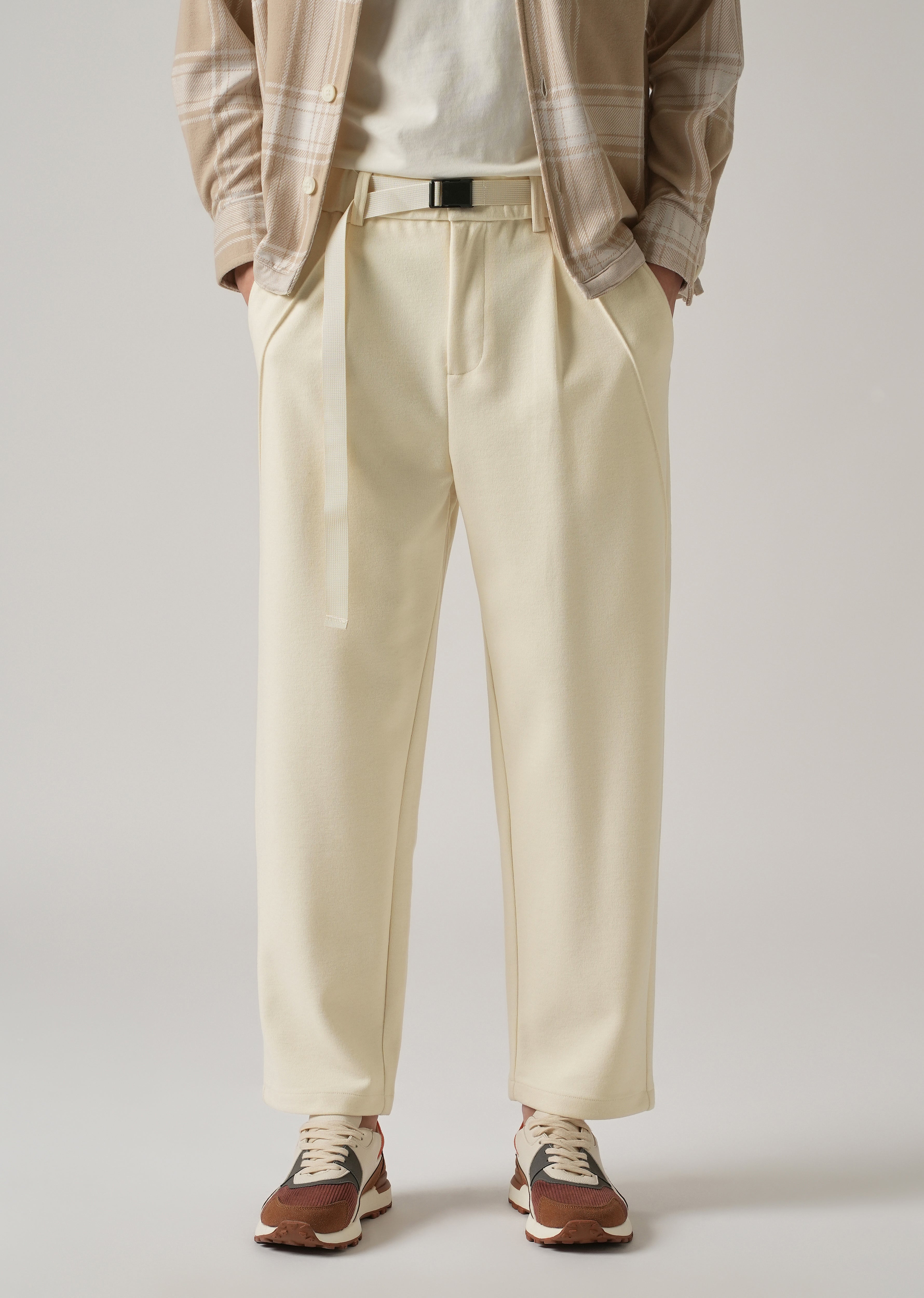Cream Corduroy Relaxed Fit Pant