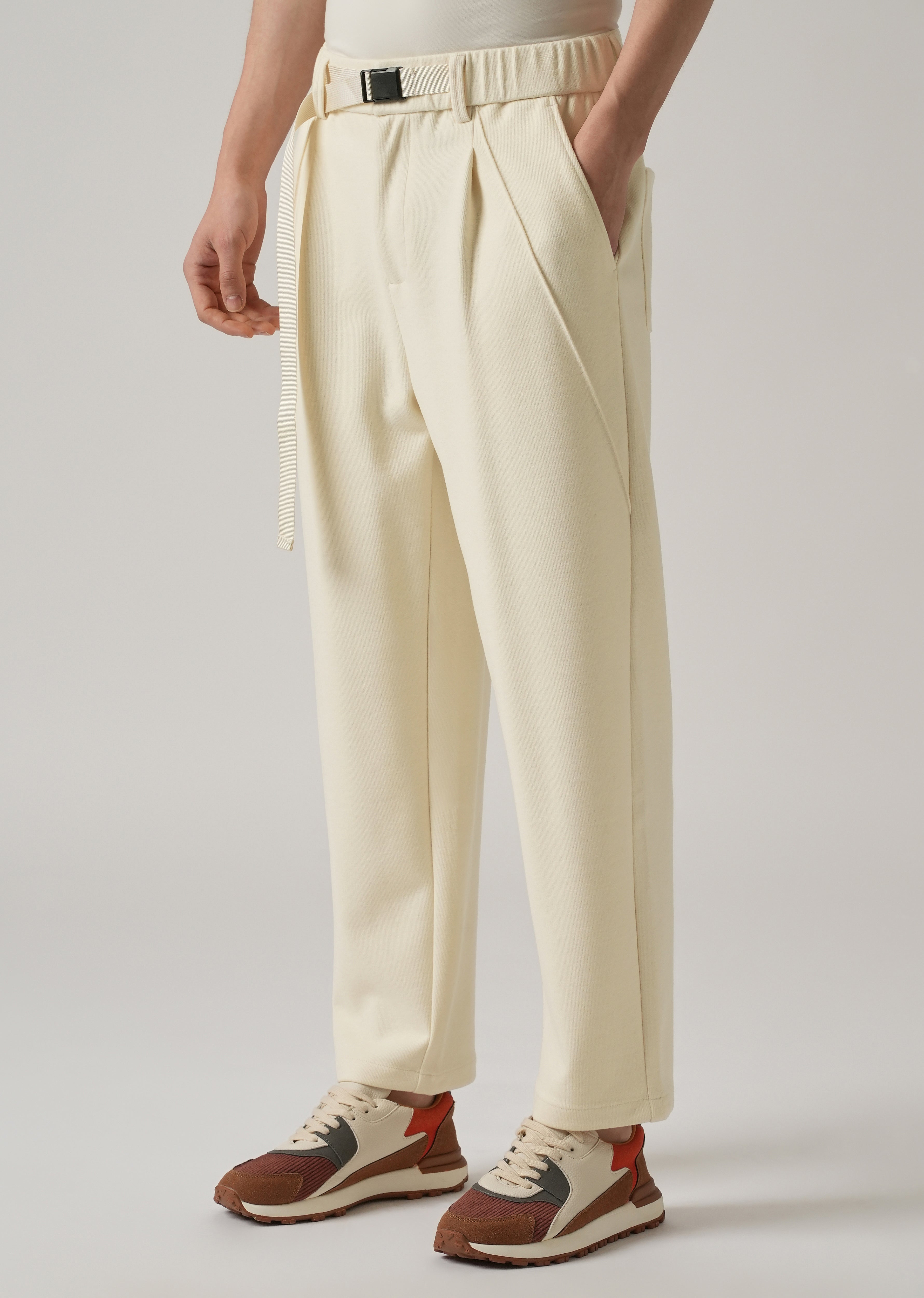 Cream Corduroy Relaxed Fit Pant