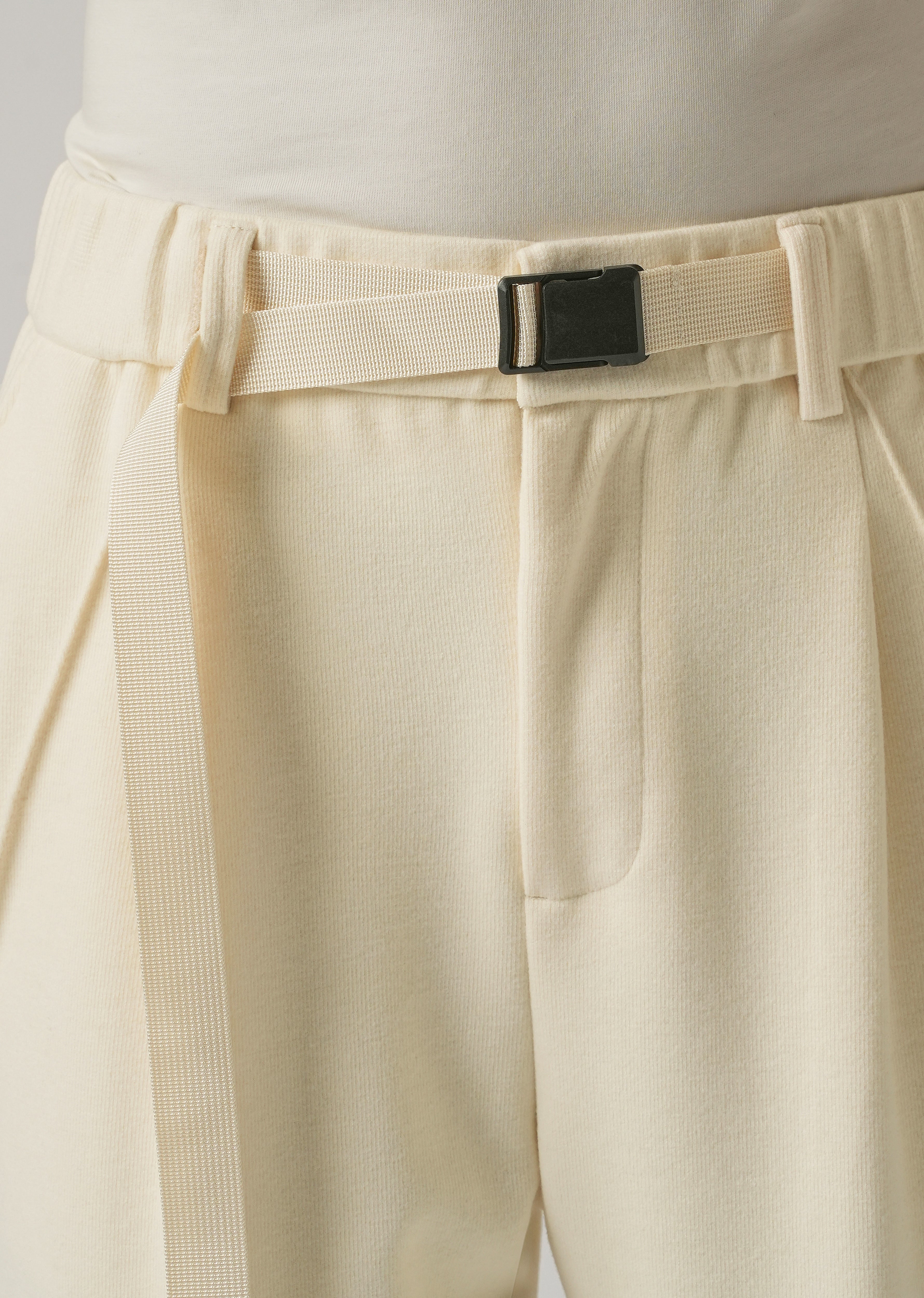 Cream Corduroy Relaxed Fit Pant