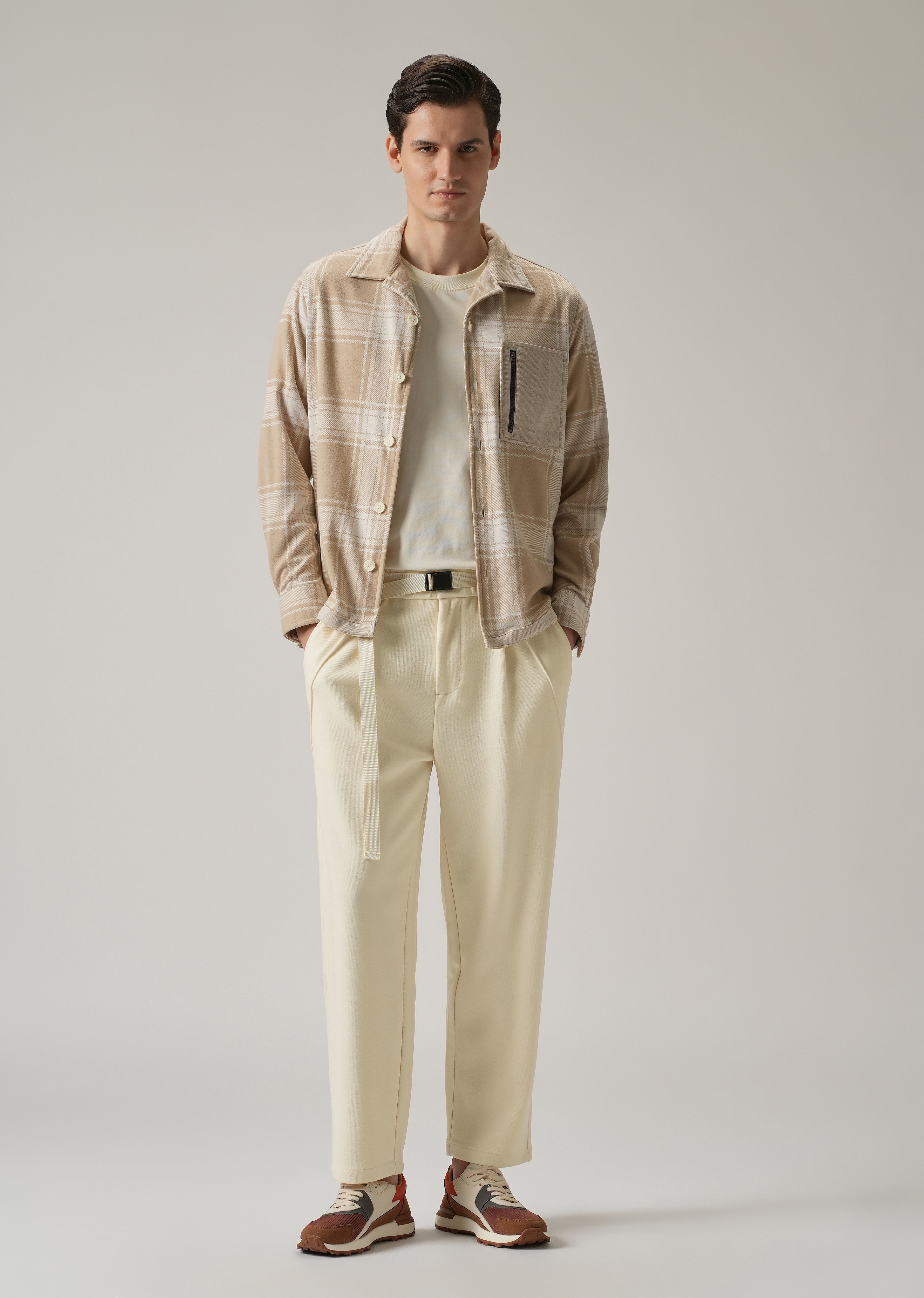 Cream Corduroy Relaxed Fit Pant